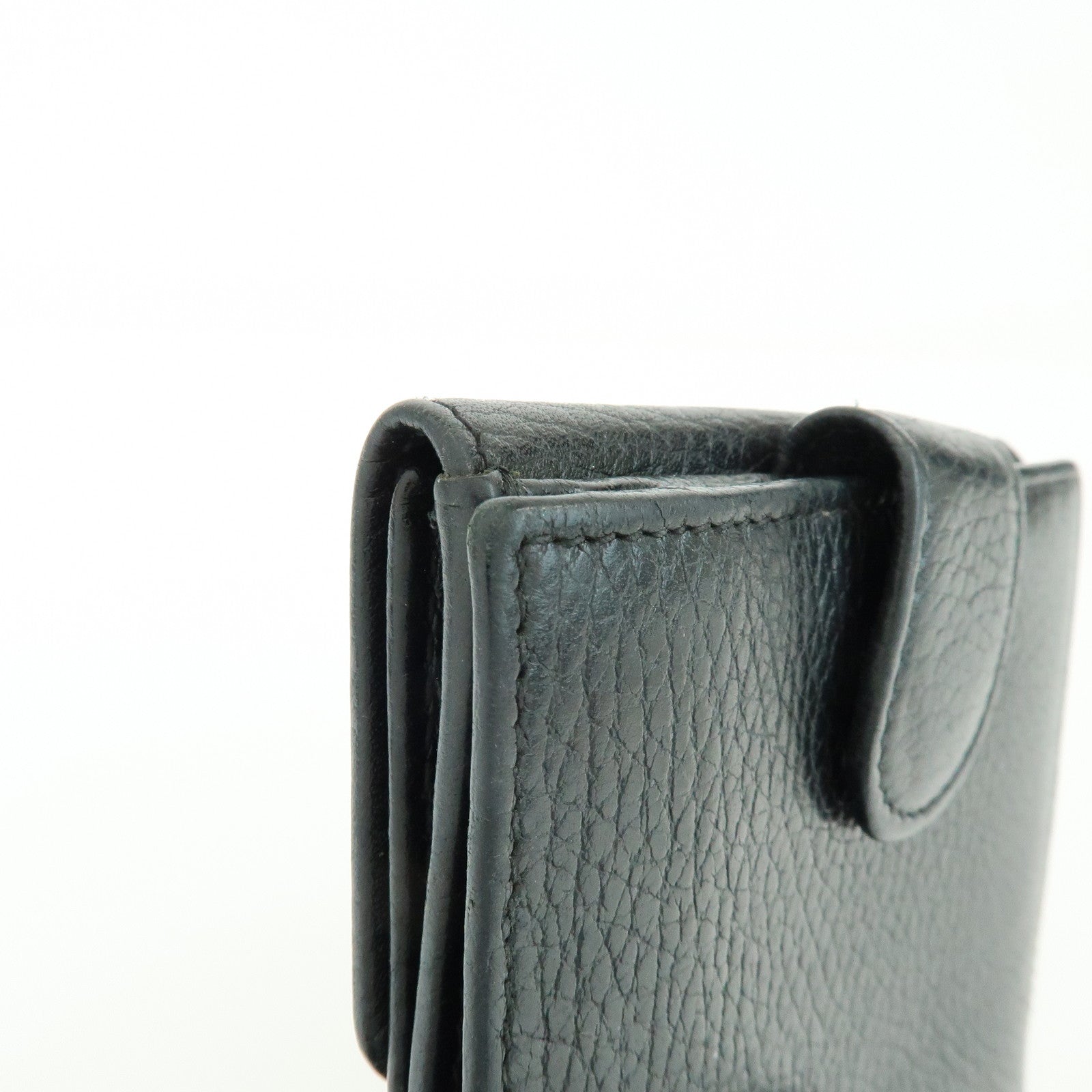 GUCCI Interlocking G Leather Bi-fold Compact Wallet Black 615525