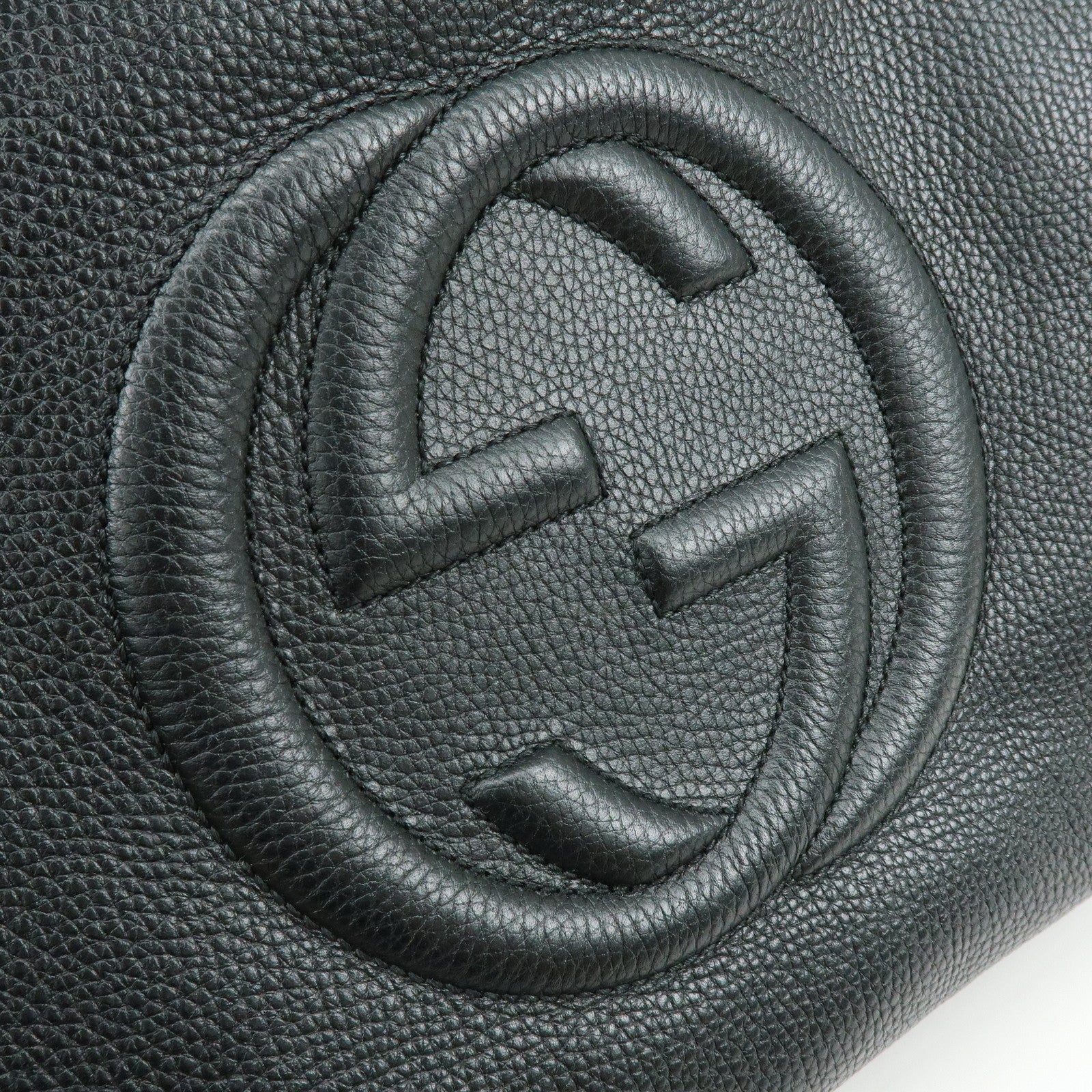 GUCCI SOHO Interlocking G Chain Shoulder Bag Tote Bag Black 536196