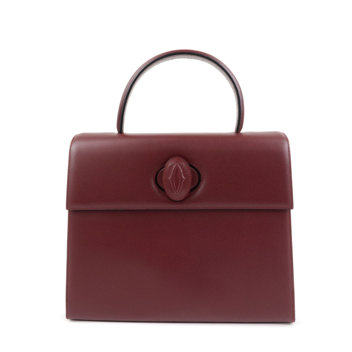 Cartier Must de Cartier Leather Top Handle Hand Bag Bordeaux