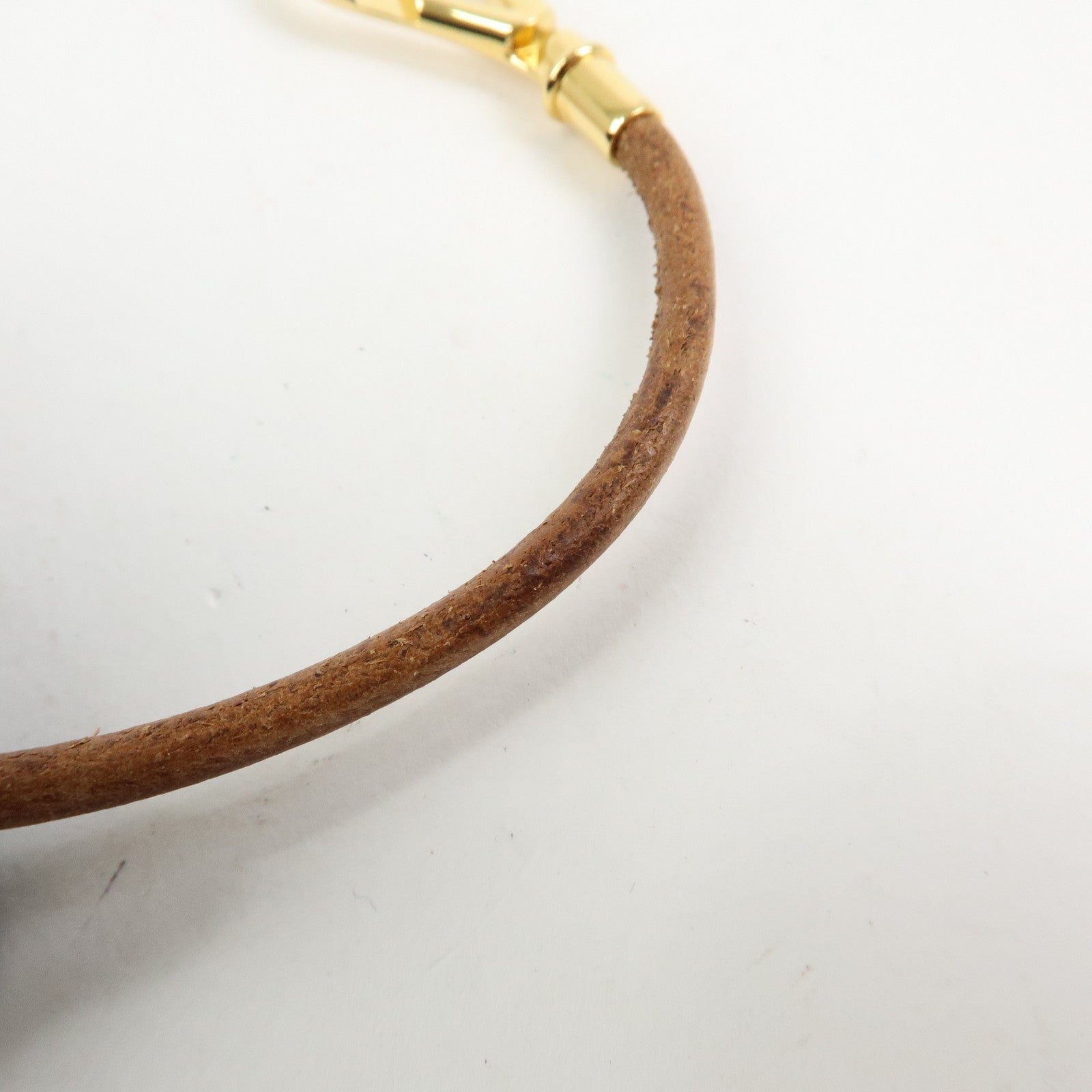 Hermes Atame Double Tour Jumbo Leather Metal Bracelet Choker Brown