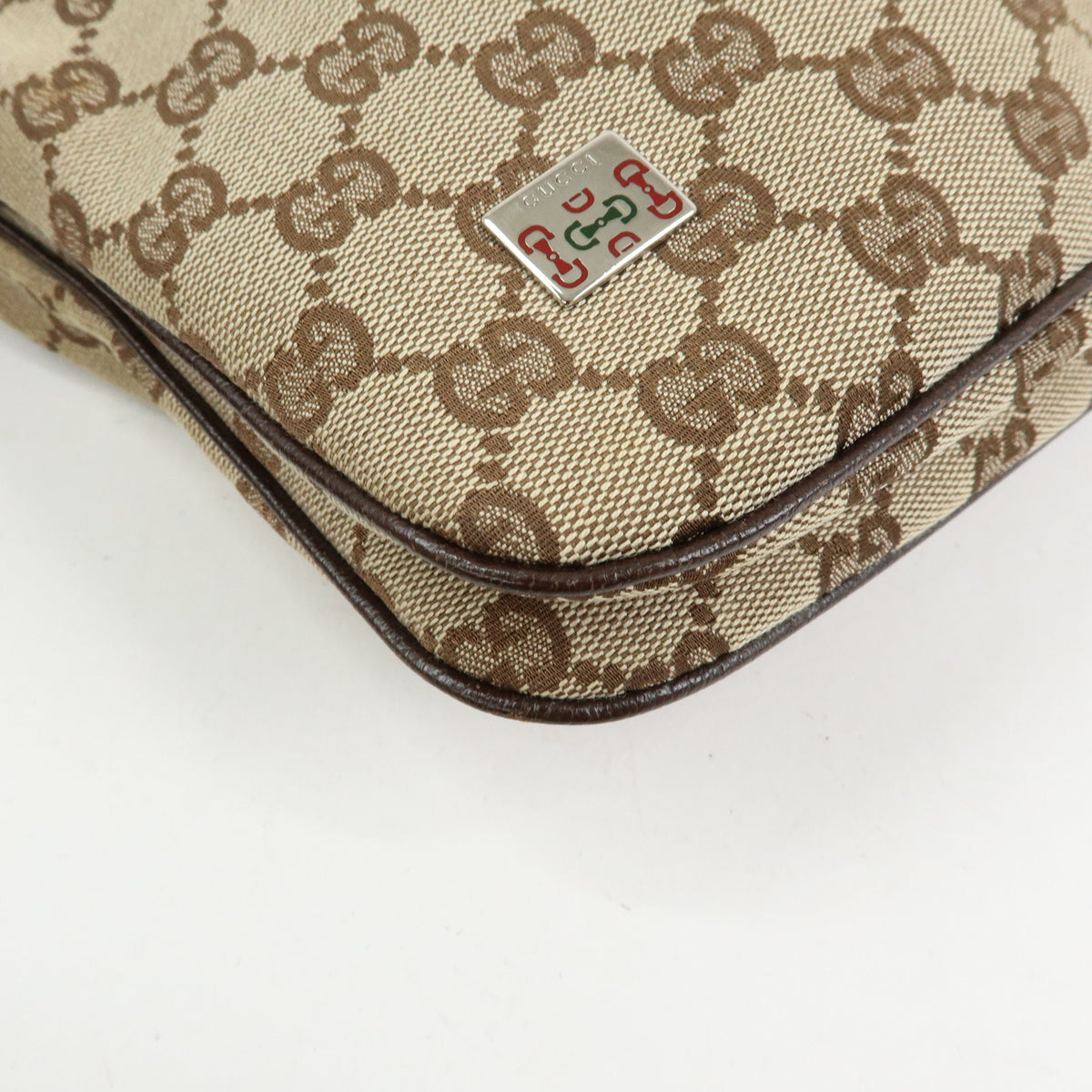 GUCCI Sherry GG Canvas Leather Shoulder Bag Hand Bag Brown 145812