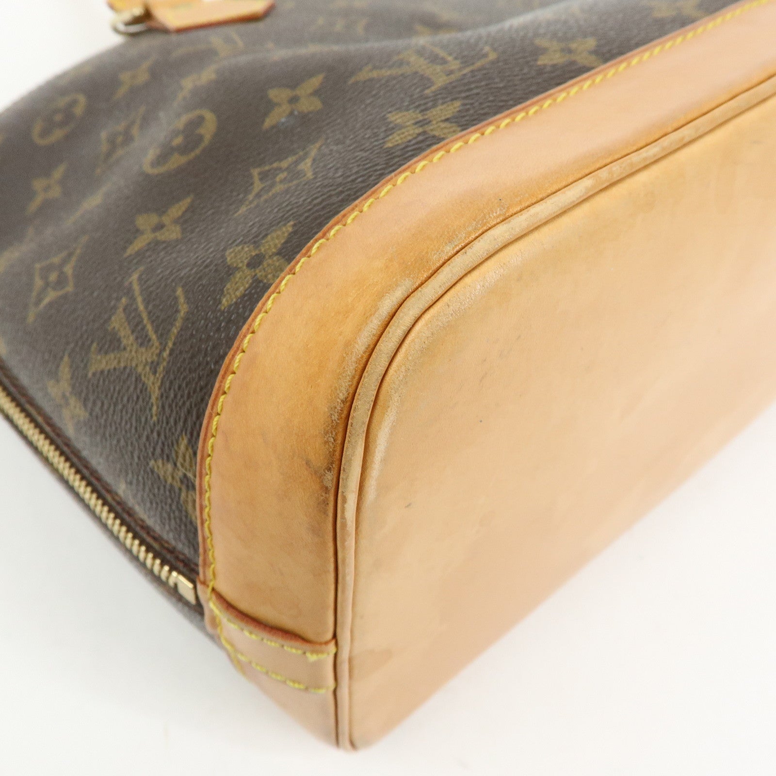 Louis Vuitton Monogram Alma PM Canvas Leather Hand Bag Brown M51130