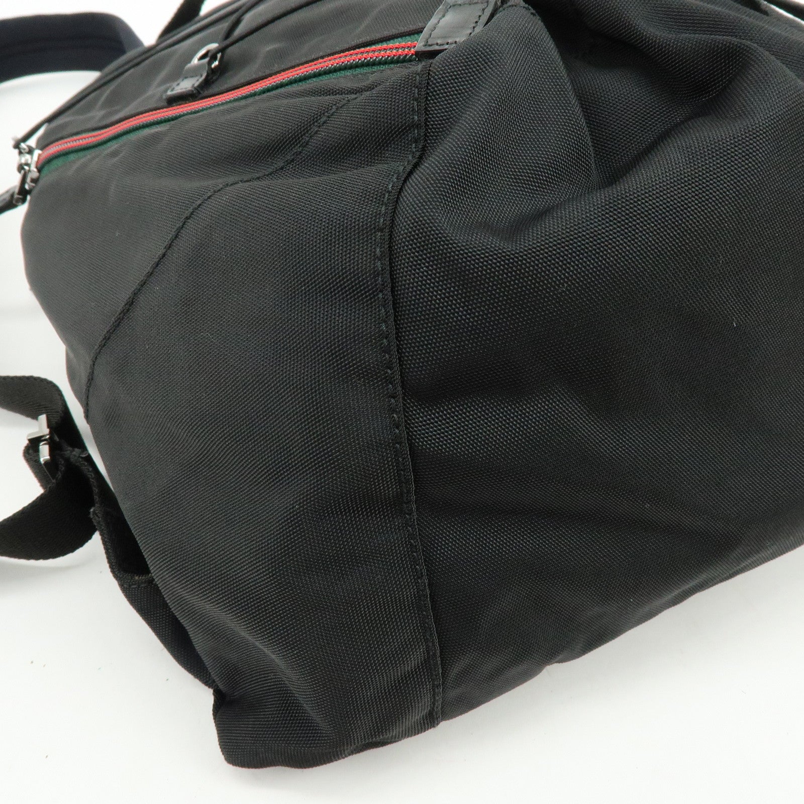 GUCCI Sherry Canvas Leather Backpack Rucksack Black 122349