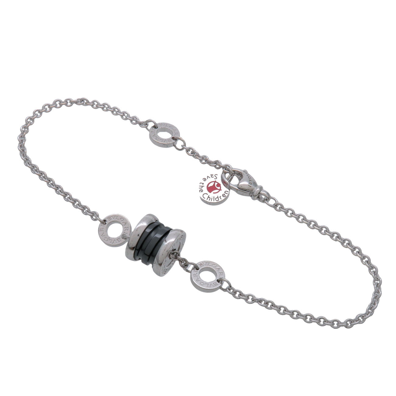 BVLGARI B-zero1 Save the Children Bracelet SV925 Ceramic Silver Black