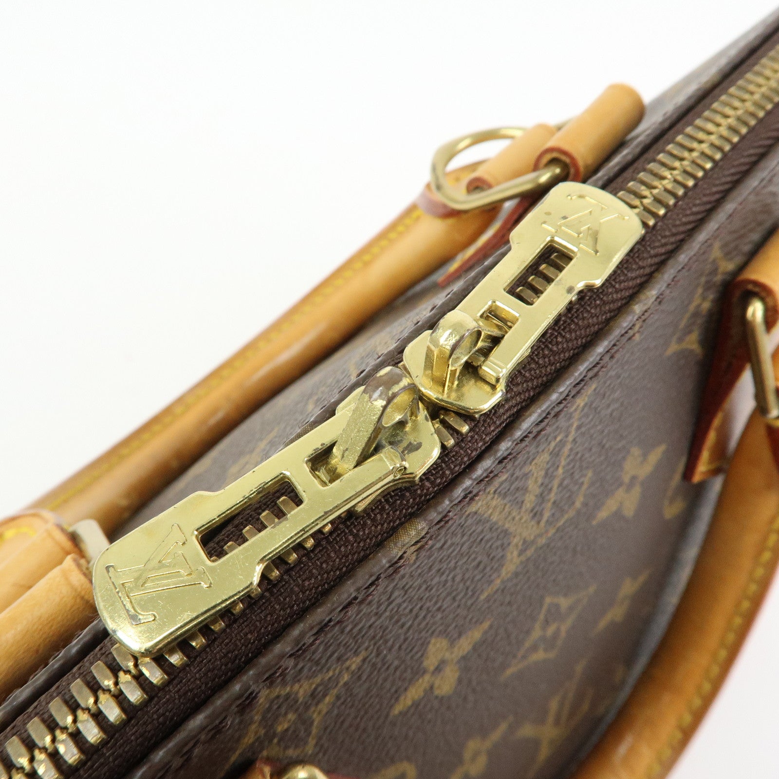Louis Vuitton Monogram Alma PM Canvas Leather Hand Bag Brown M51130
