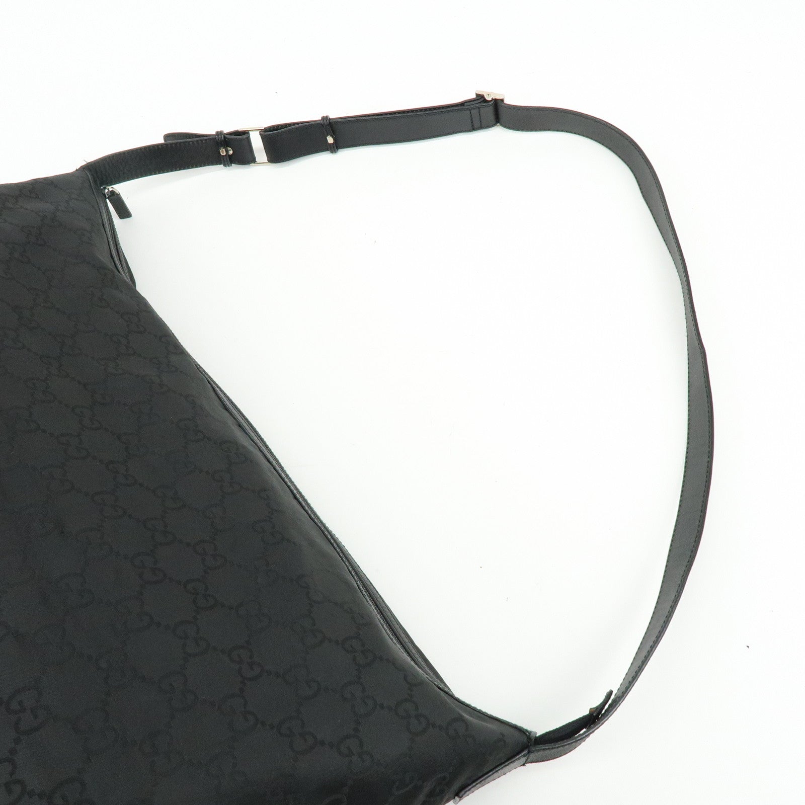 GUCCI GG Monogram Nylon Leather Boston Bag Travel Bag Black 105669