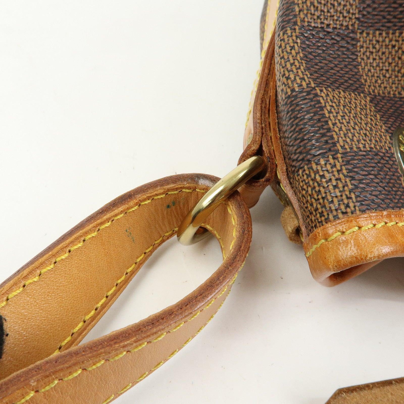 Louis Vuitton Damier Noe Canvas Leather Shoulder Bag Brown