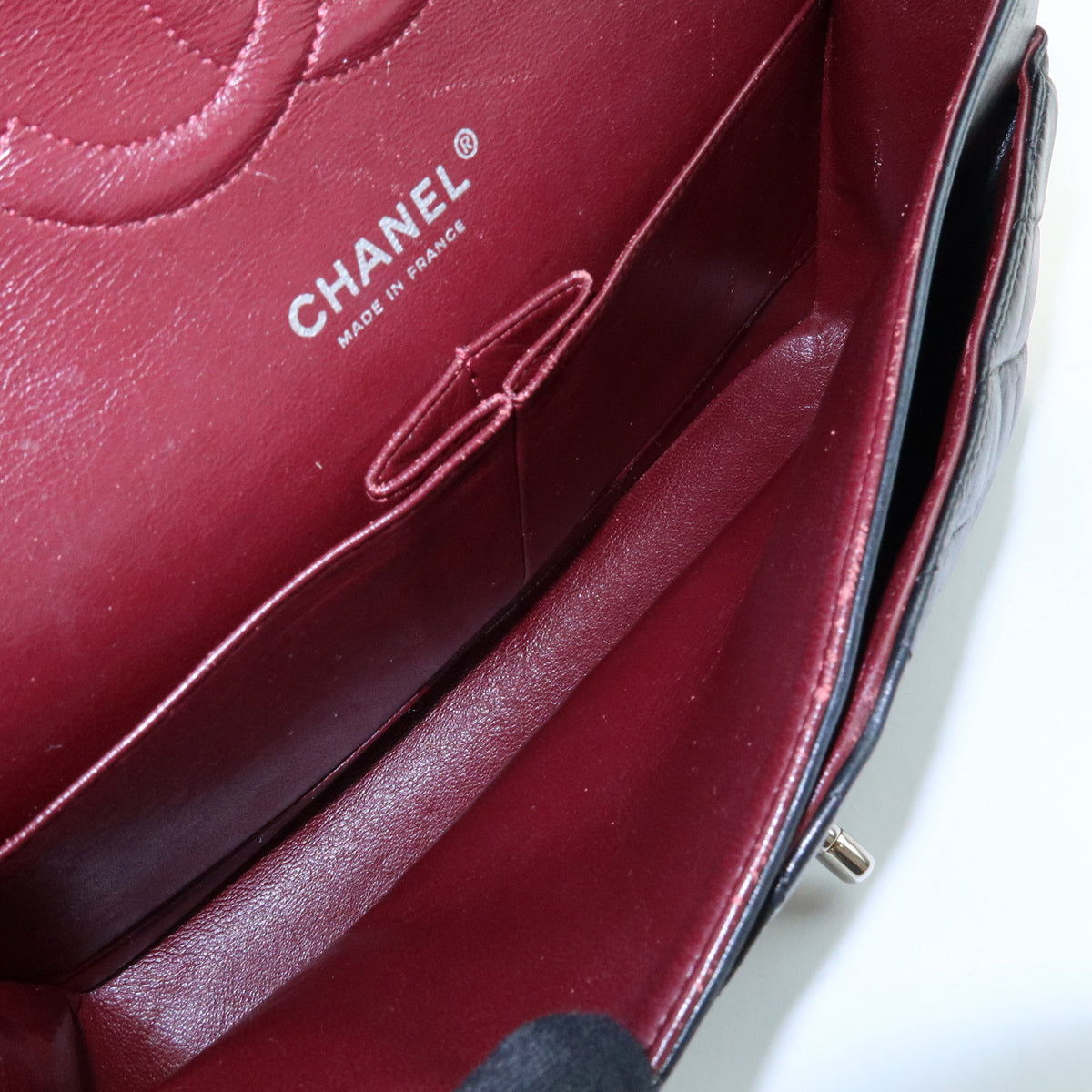 CHANEL Matelasse 25 Double Flap Lamb Skin Chain Shoulder Bag A01112