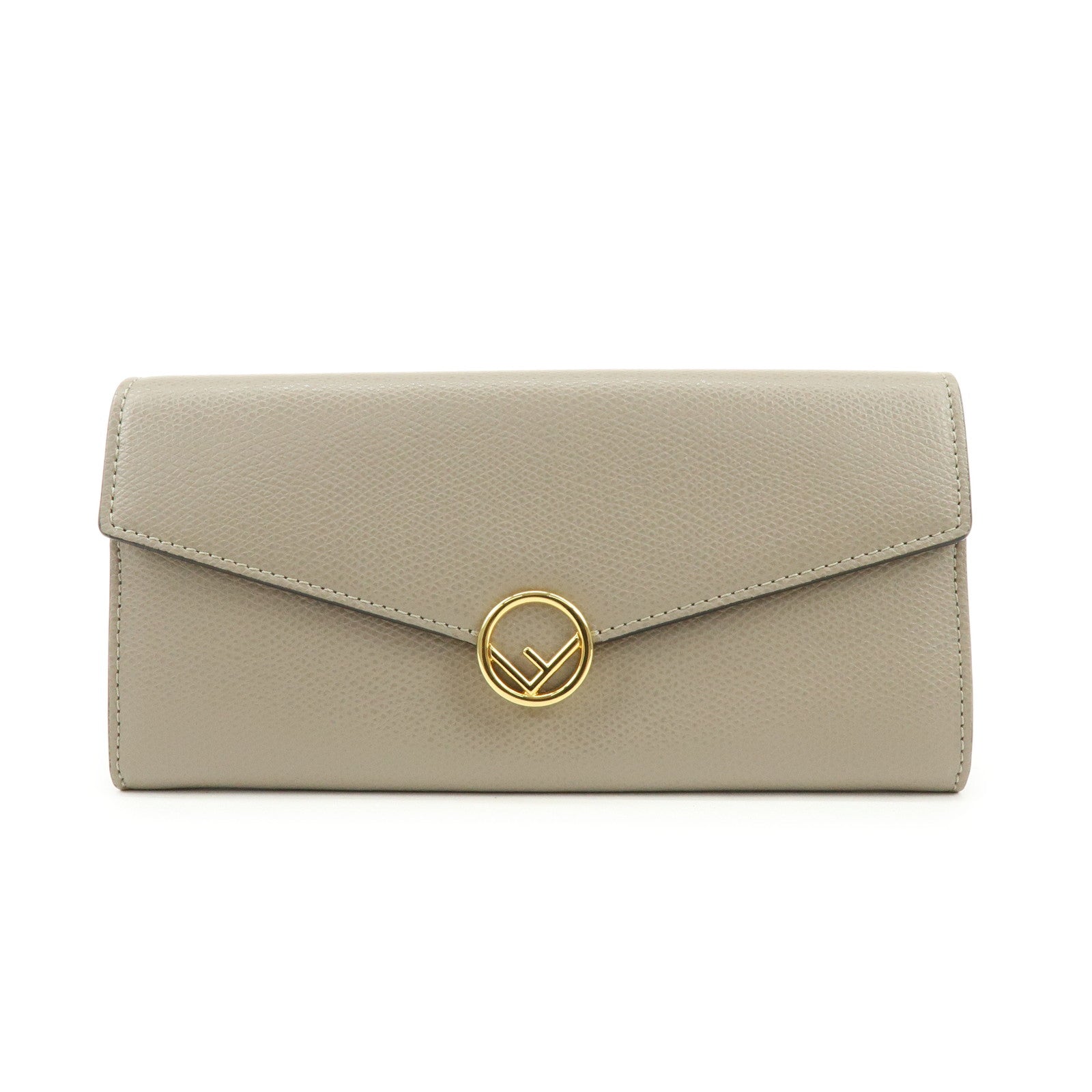 FENDI F is Fendi Leather Continental Long Wallet Beige 8M0251