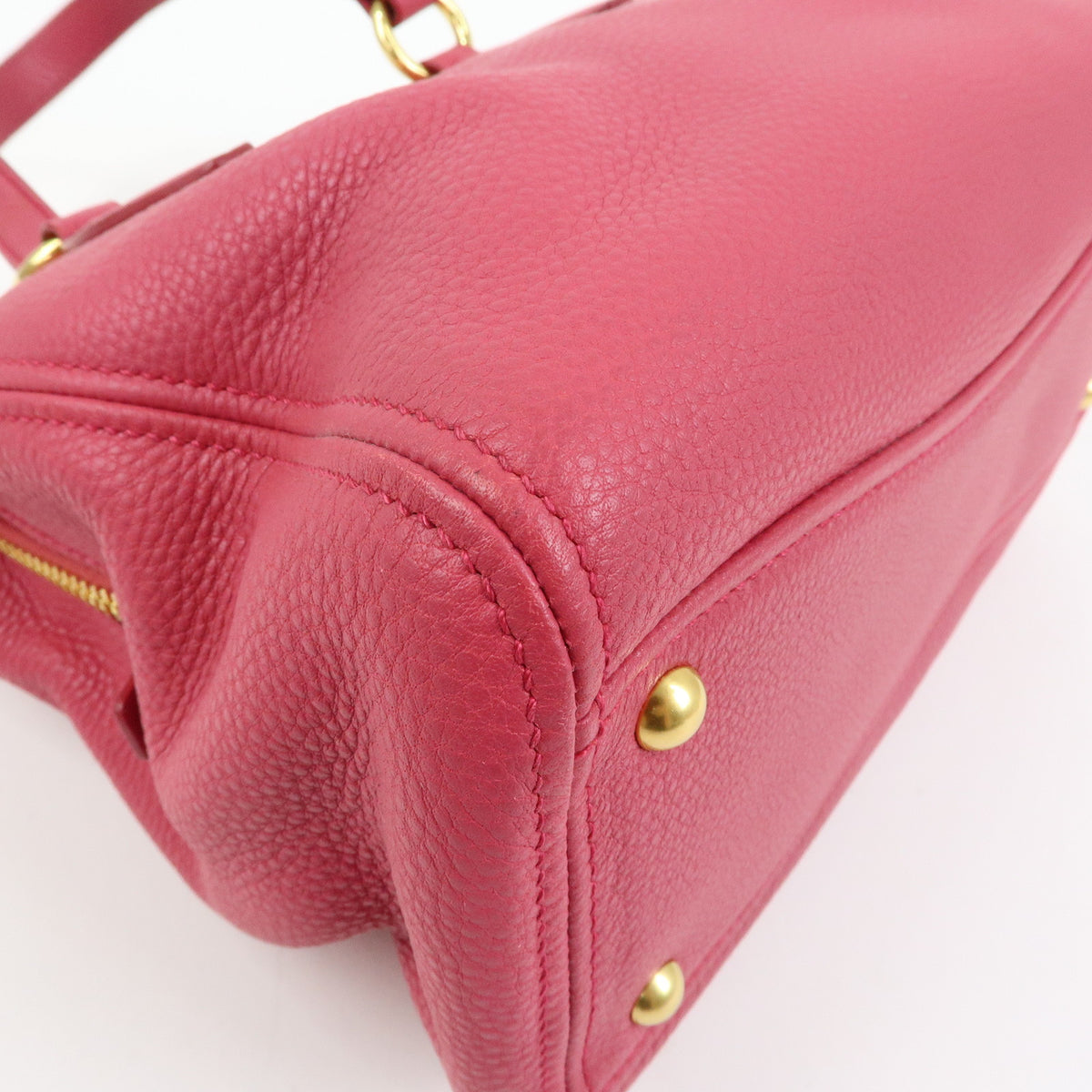 MIU MIU Vitello Caribu Leather 2Way Shoulder Bag Pink RN0757