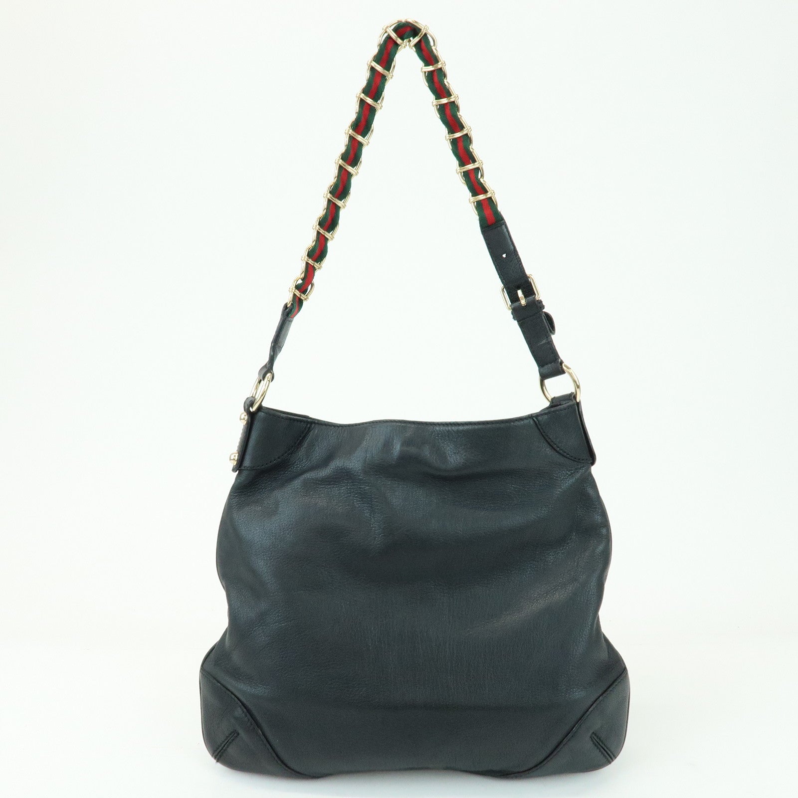 GUCCI Sherry Leather Shoulder Bag Hand Bag Black 154392