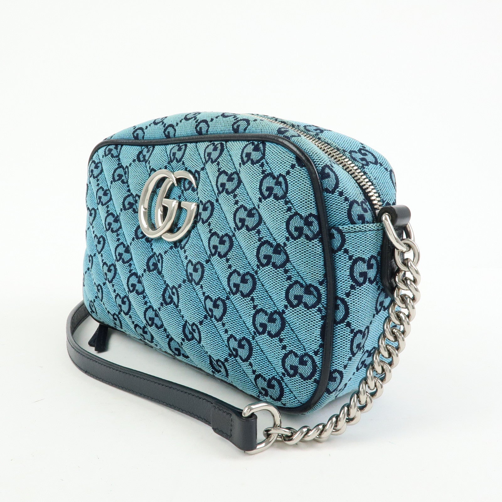 GUCCI GG Marmont Shoulder Bag Crossbody Bag Blue Dark Navy 447632