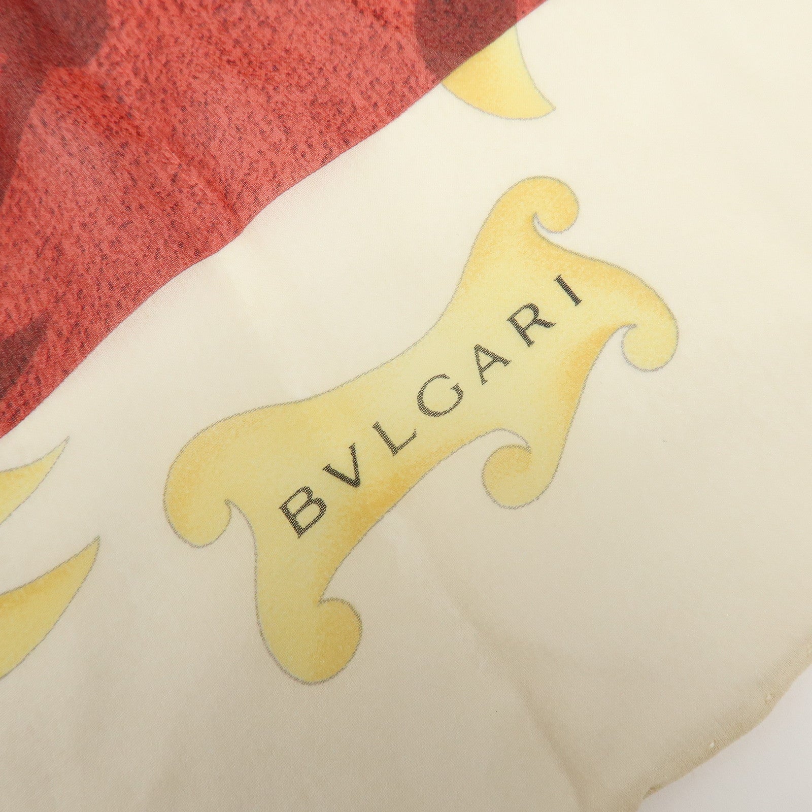 BVLGARI Set of 2 Silk 100% Scarf Balloon Motif Black Red Gold