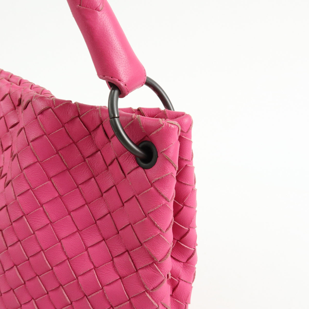 BOTTEGA VENETA Intrecciato Leather Bucket Shoulder Bag Pink
