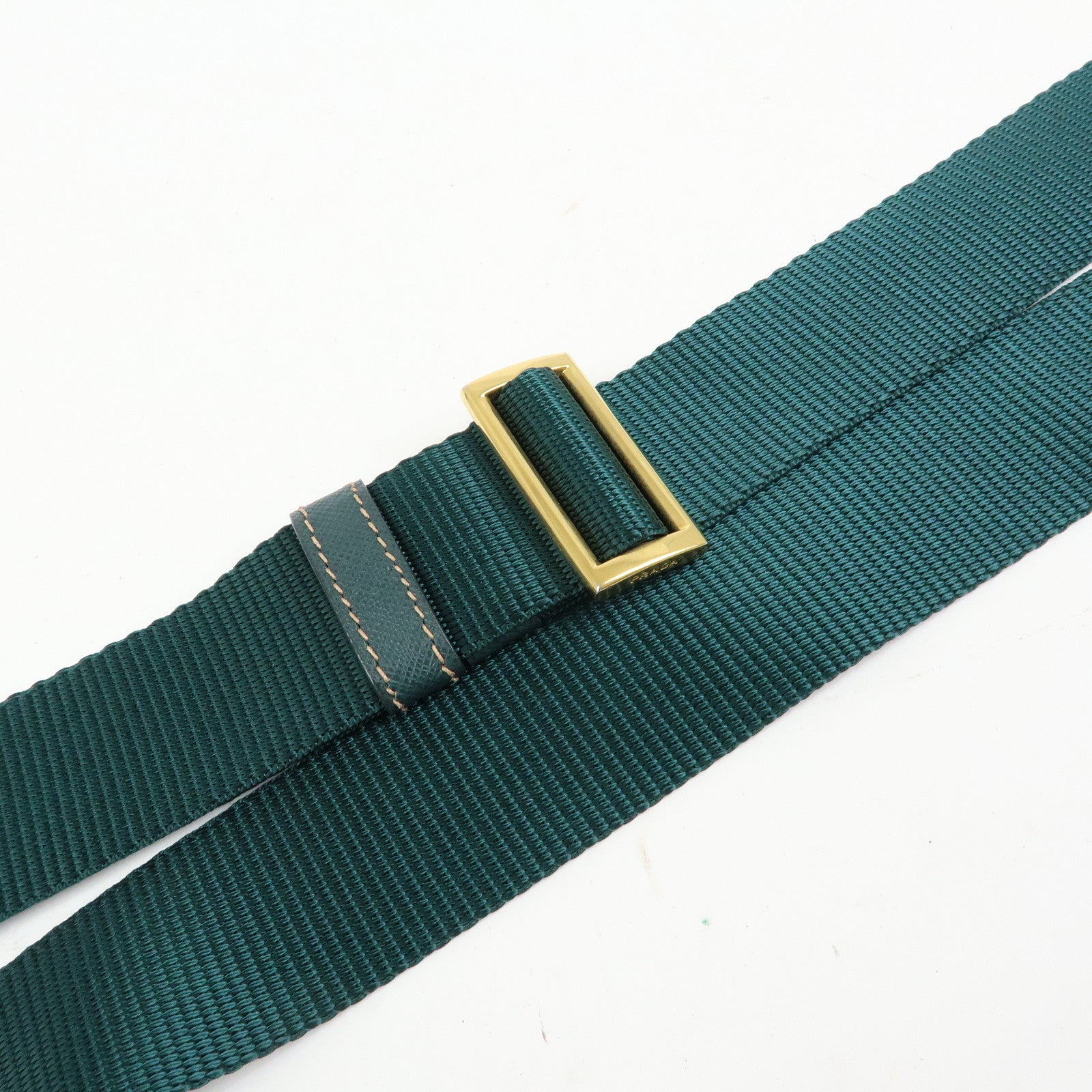 PRADA Triangle Logo Nylon Saffiano Leather Shoulder Bag Green
