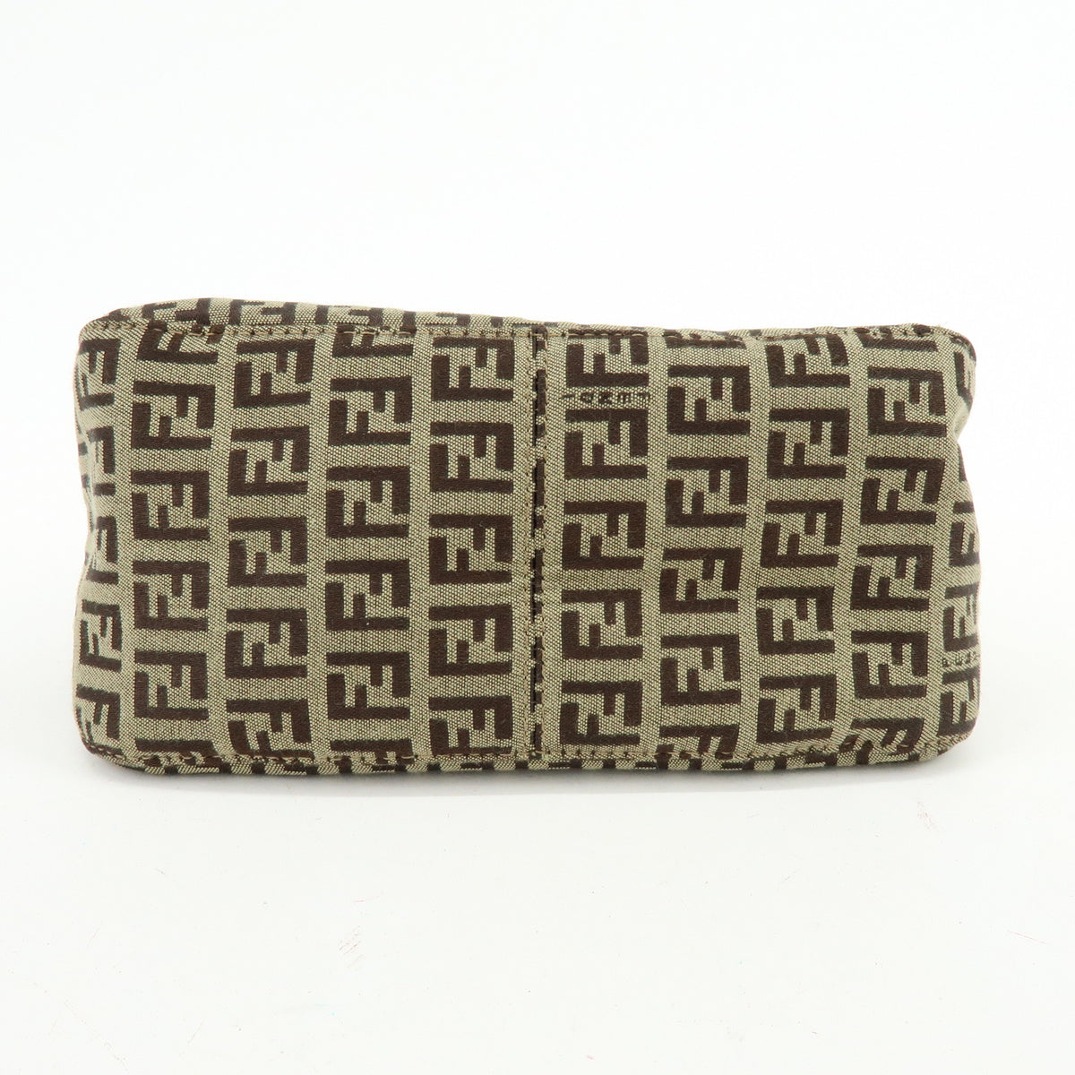 FENDI Mini Mamma Baguette Zucchino Canvas Leather Shoulder Bag 8BR180