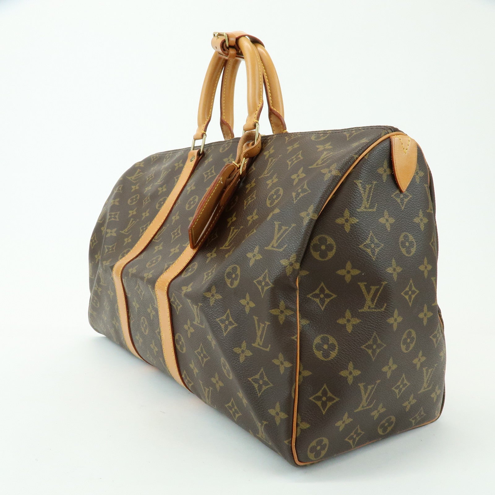 Louis Vuitton Monogram Keep All 45 CanvasBoston Bag Brown M41428