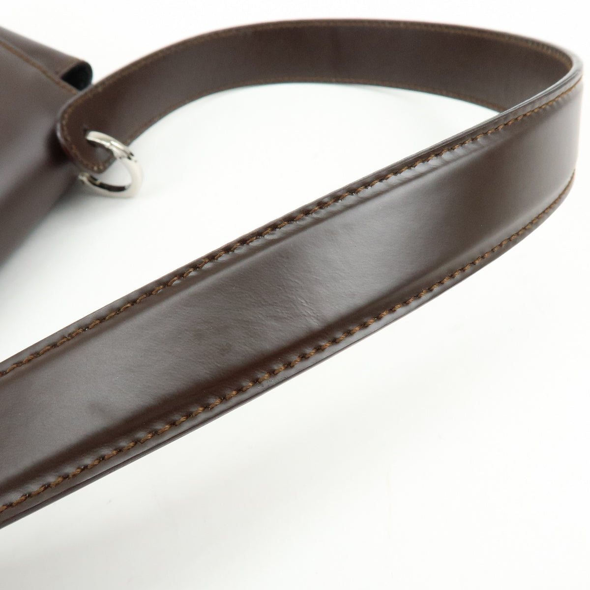 Ferragamo Vara Leather Shoulder Bag Hand Bag Dark Brown