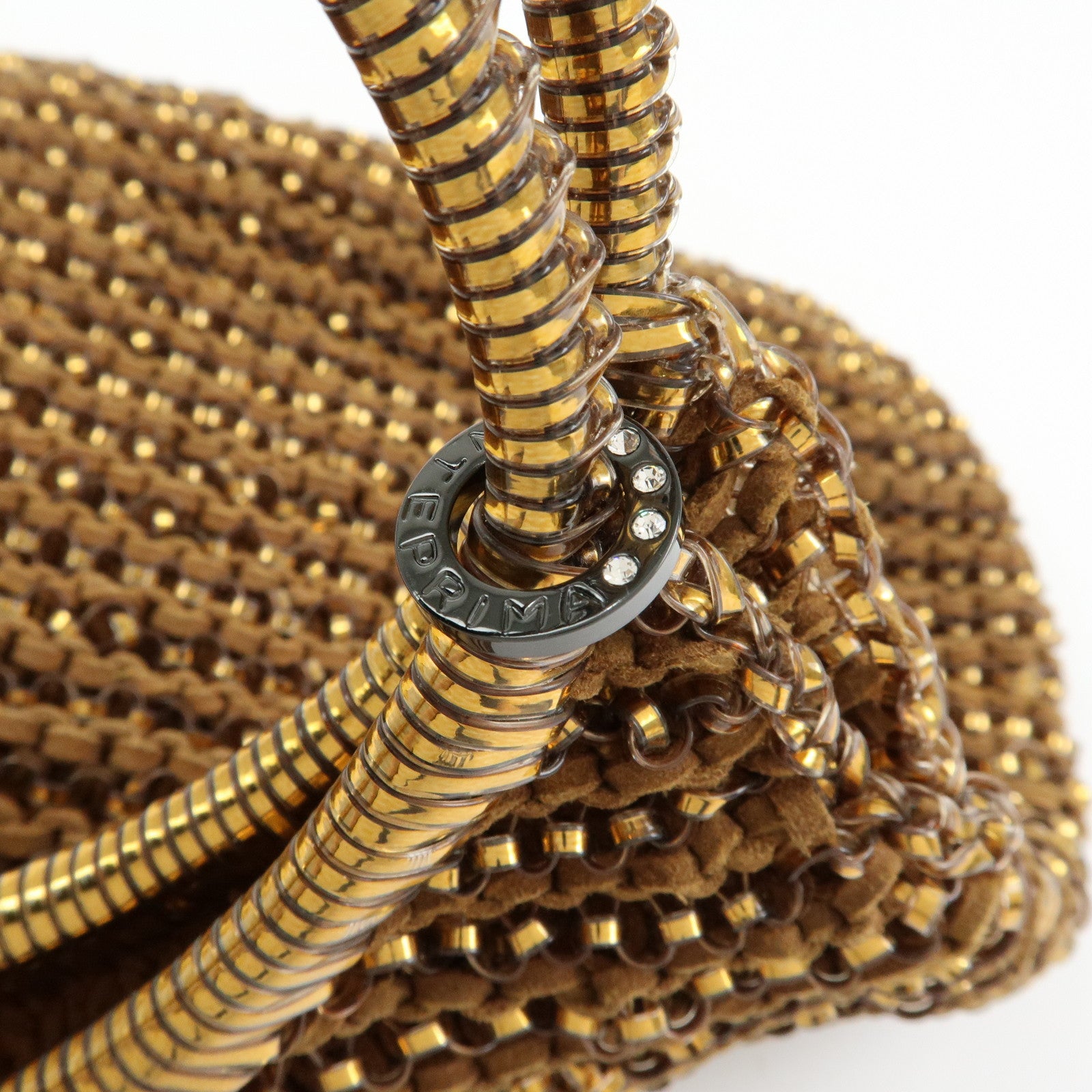 ANTEPRIMA Set of 2 PVC Wire Bag Hand Bag Tote Bag Brown Gold