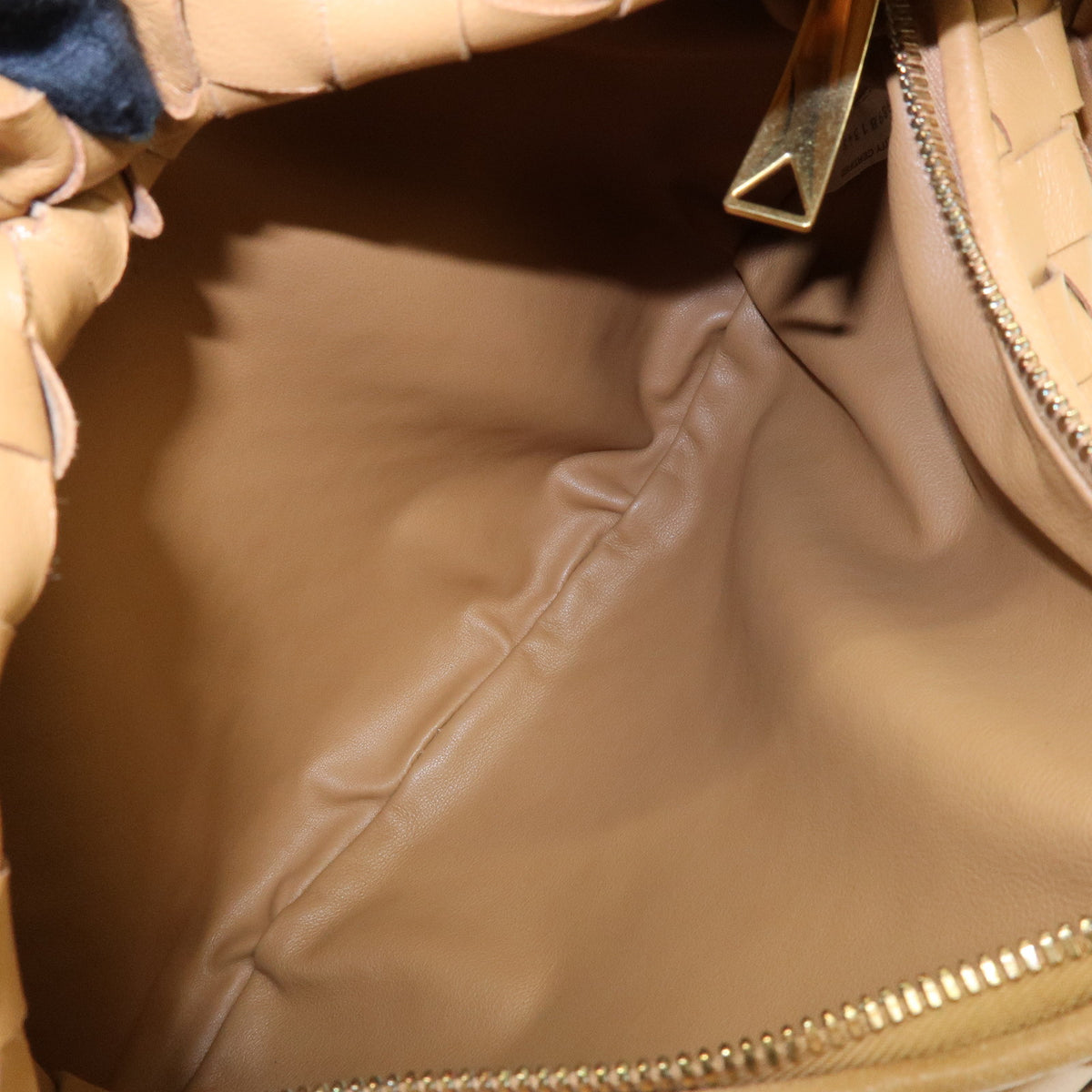 BOTTEGA VENETA Jodie Medium Intrecciato Leather Shoulder Bag Camel