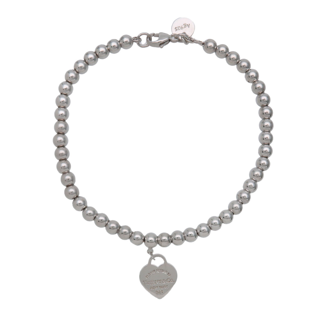 Tiffany & Co Return to Tiffany Mini Heart Tag Beads Bracelet SV925 Blue