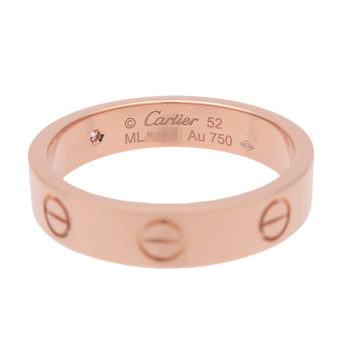 Cartier Mini Love 1P Diamond Ring K18 750PG Rose Gold #52 US6 EU53 HK13