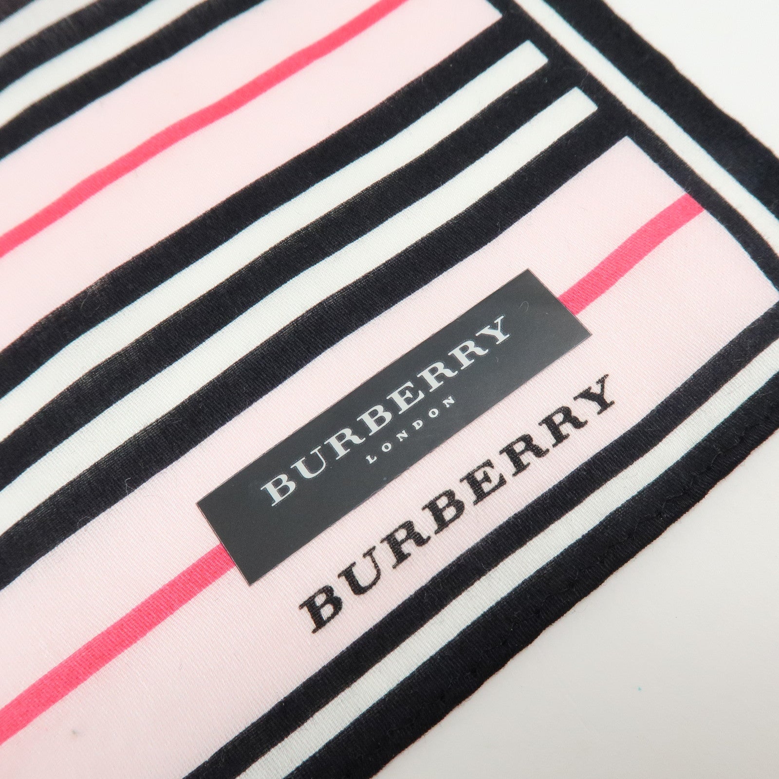 BURBERRY Set of 2 Nova Plaid Cotton 100% Handkerchief Scarf Pink Beige