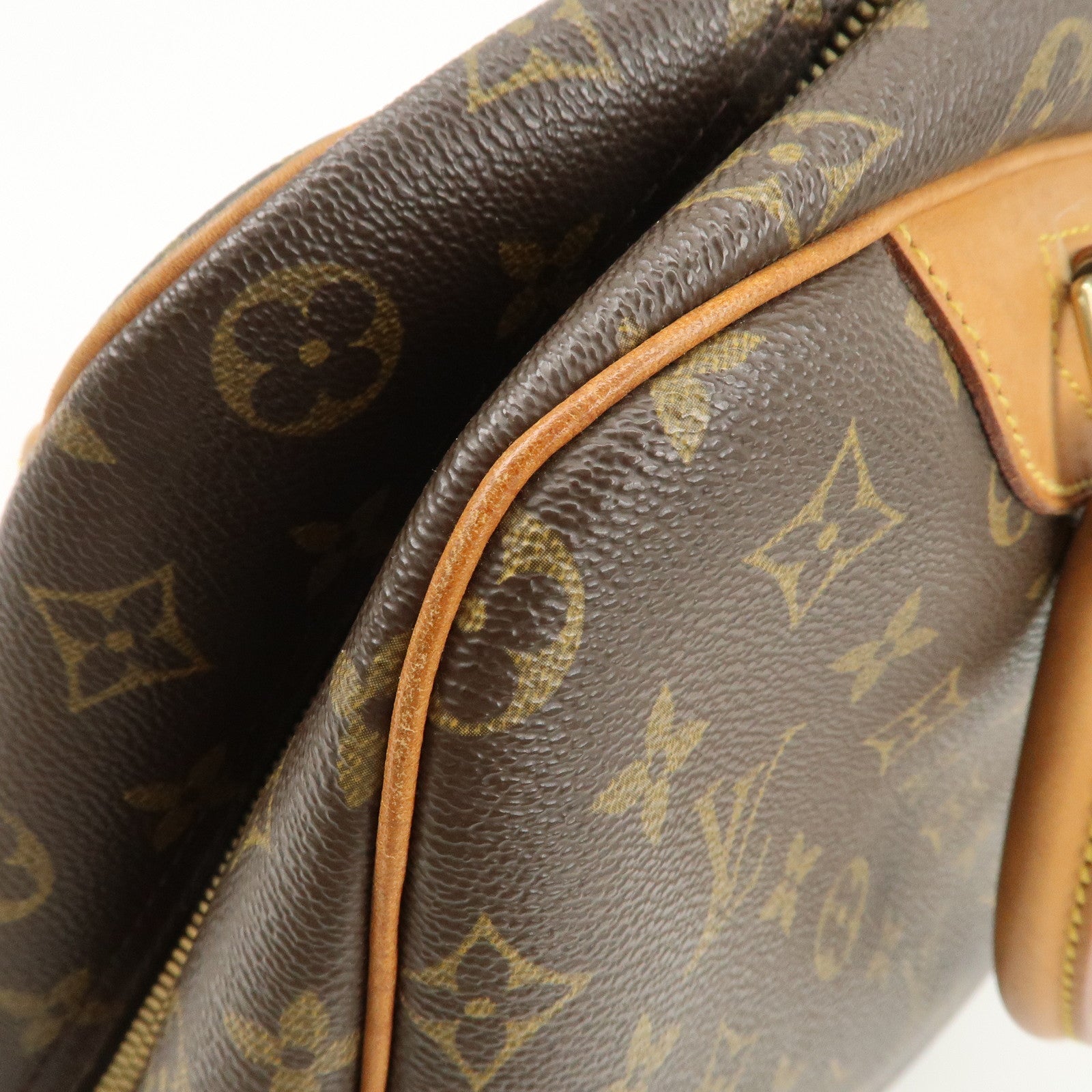 Louis Vuitton Monogram Deauville Hand Bag Brown M47270 Used