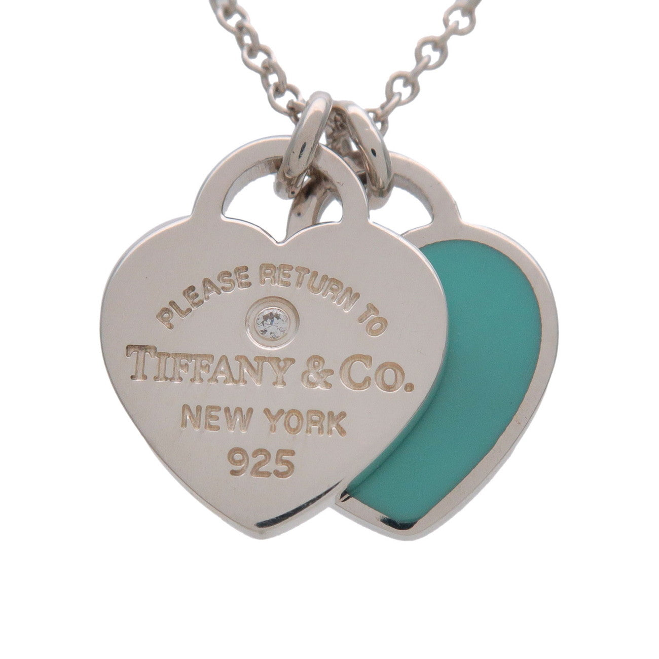 Tiffany & Co Return to Tiffany Double Heart Tag 1P Diamond Necklace