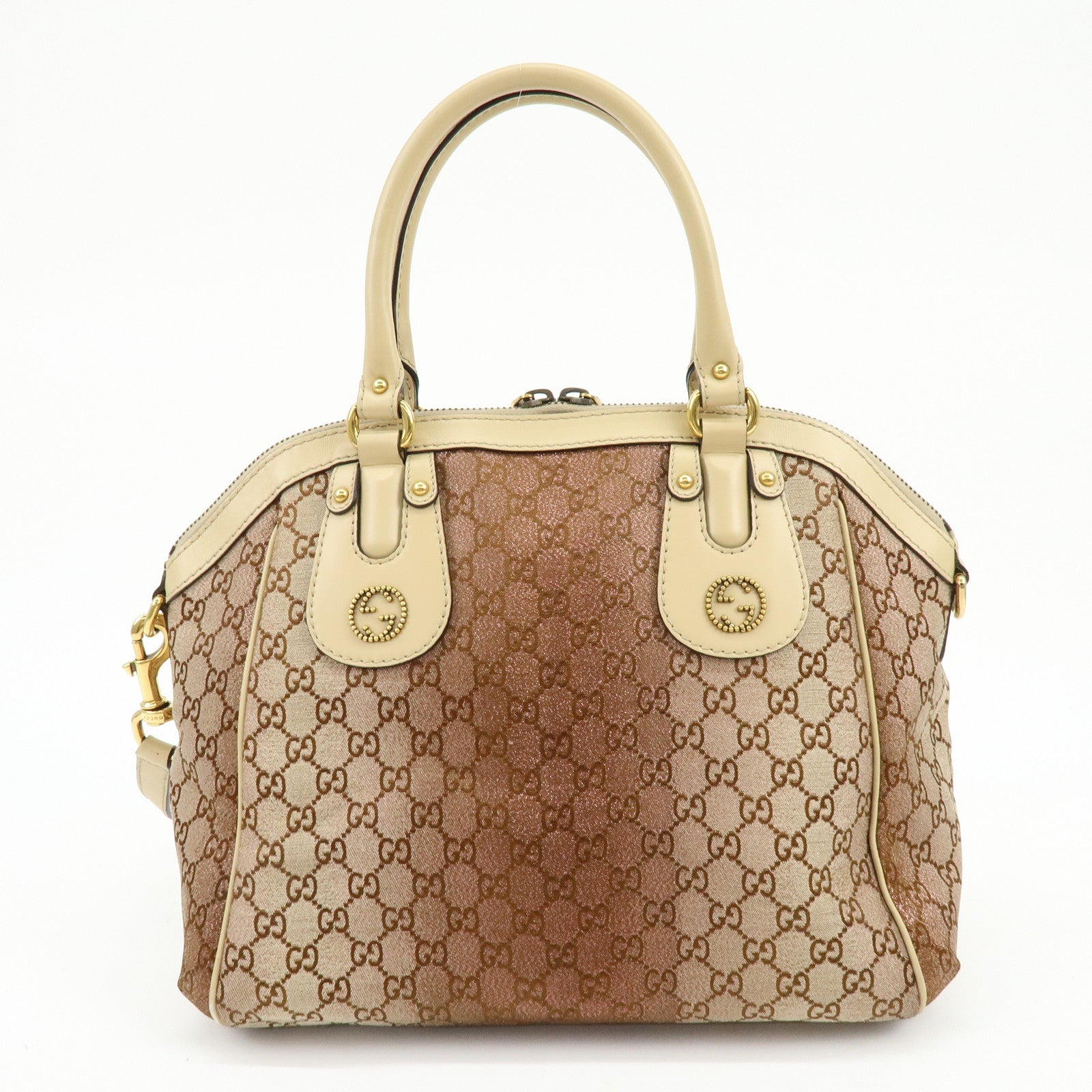 GUCCI Interlocking G Scarlett GG Canvas Leather 2Way Hand Shoulder Bag