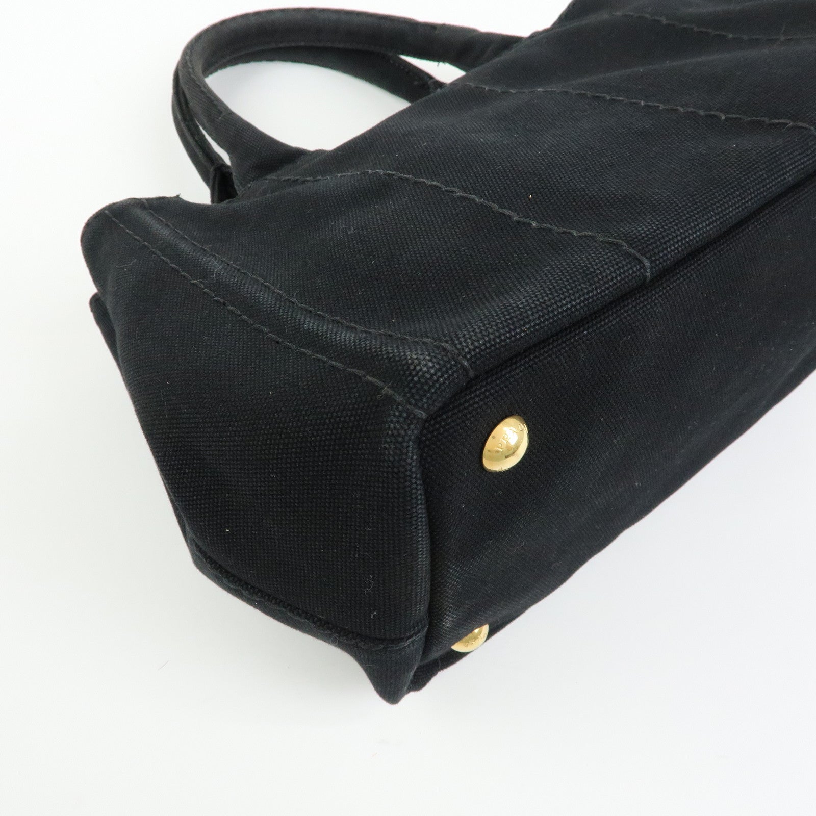 PRADA Triangle Log Canapa Mini Canvas 2Way Bag Hand Bag 1BG439