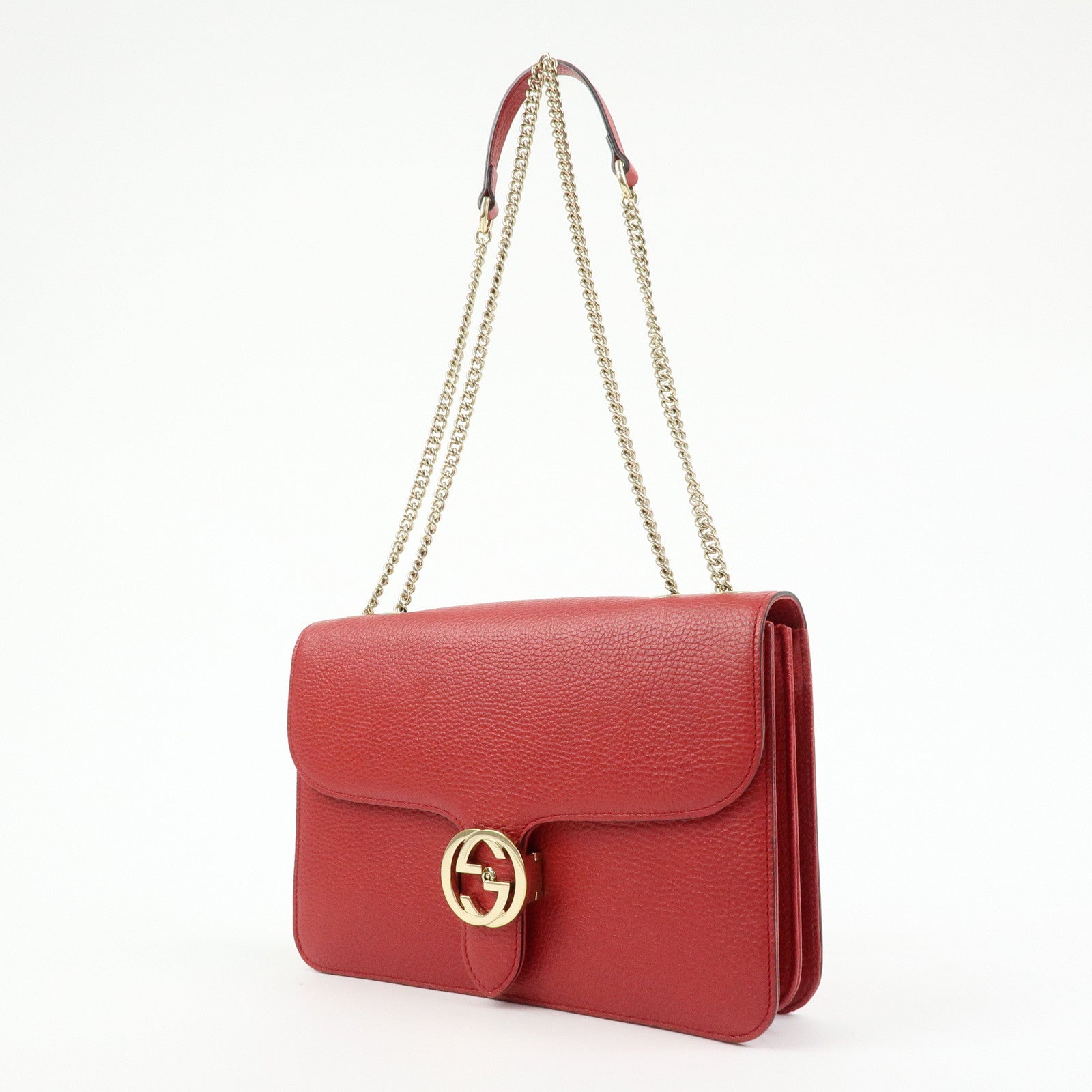Gucci Interlocking G Leather Chain Shoulder Bag Crossbody Bag 510303