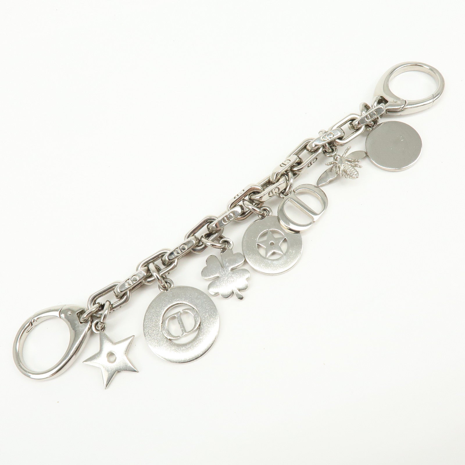 Christian Dior 30 Montaigne Metal Star Clover Bee Bag Charm Silver