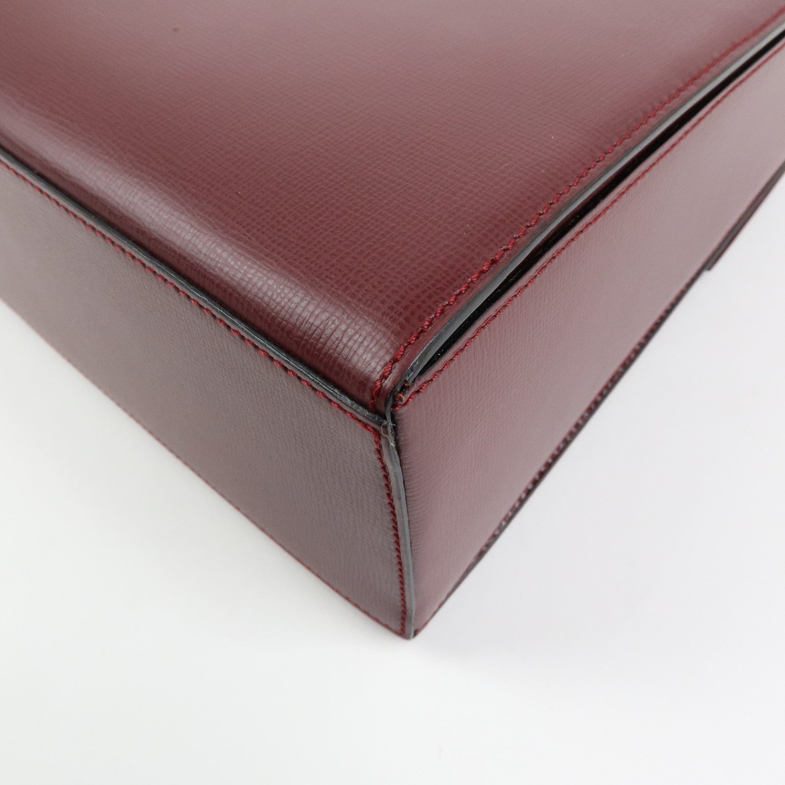 Cartier Must de Cartier Leather Top Handle Hand Bag Bordeaux