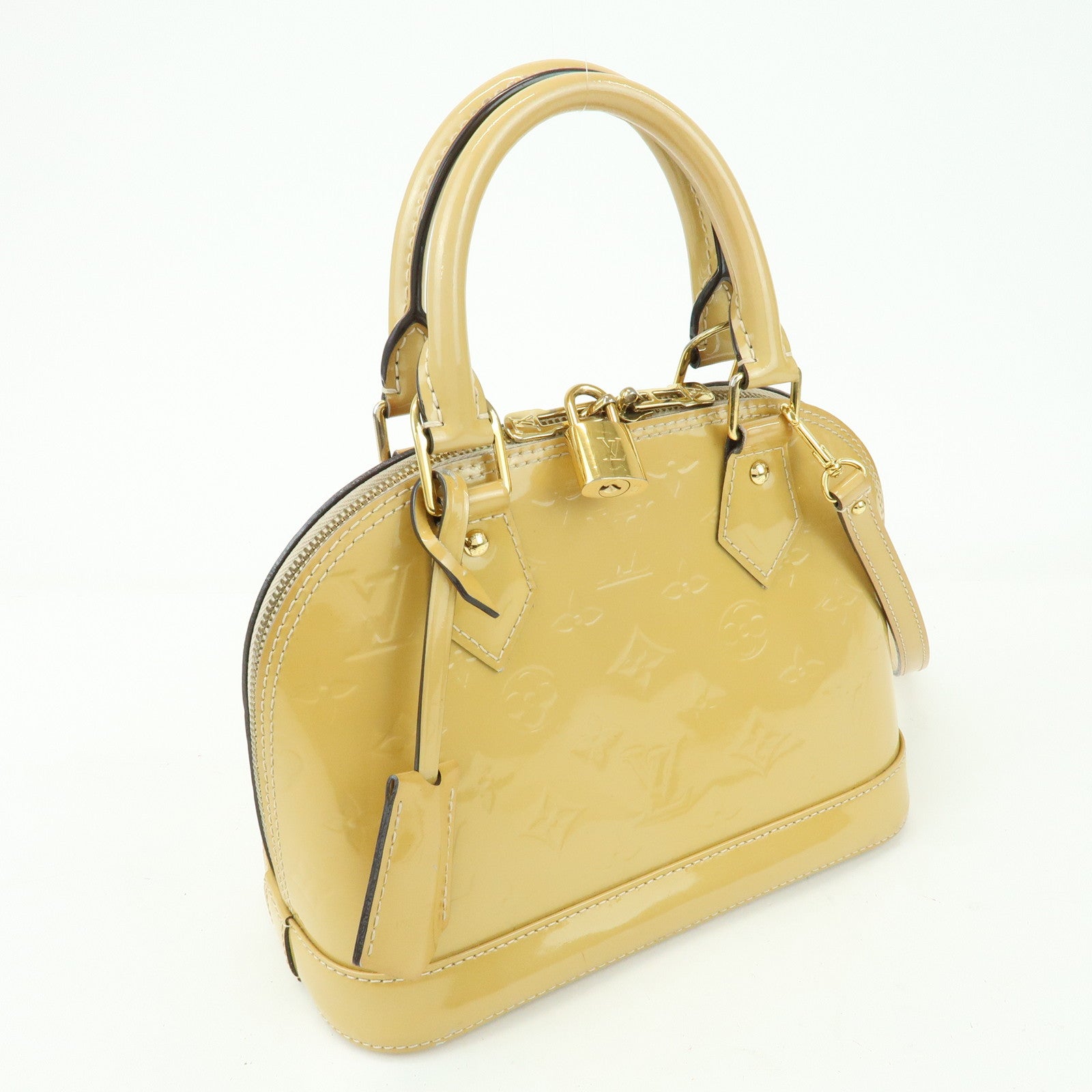 Louis Vuitton Monogram 2Way Vernis Alma BB Hand Shoulder Bag Beige