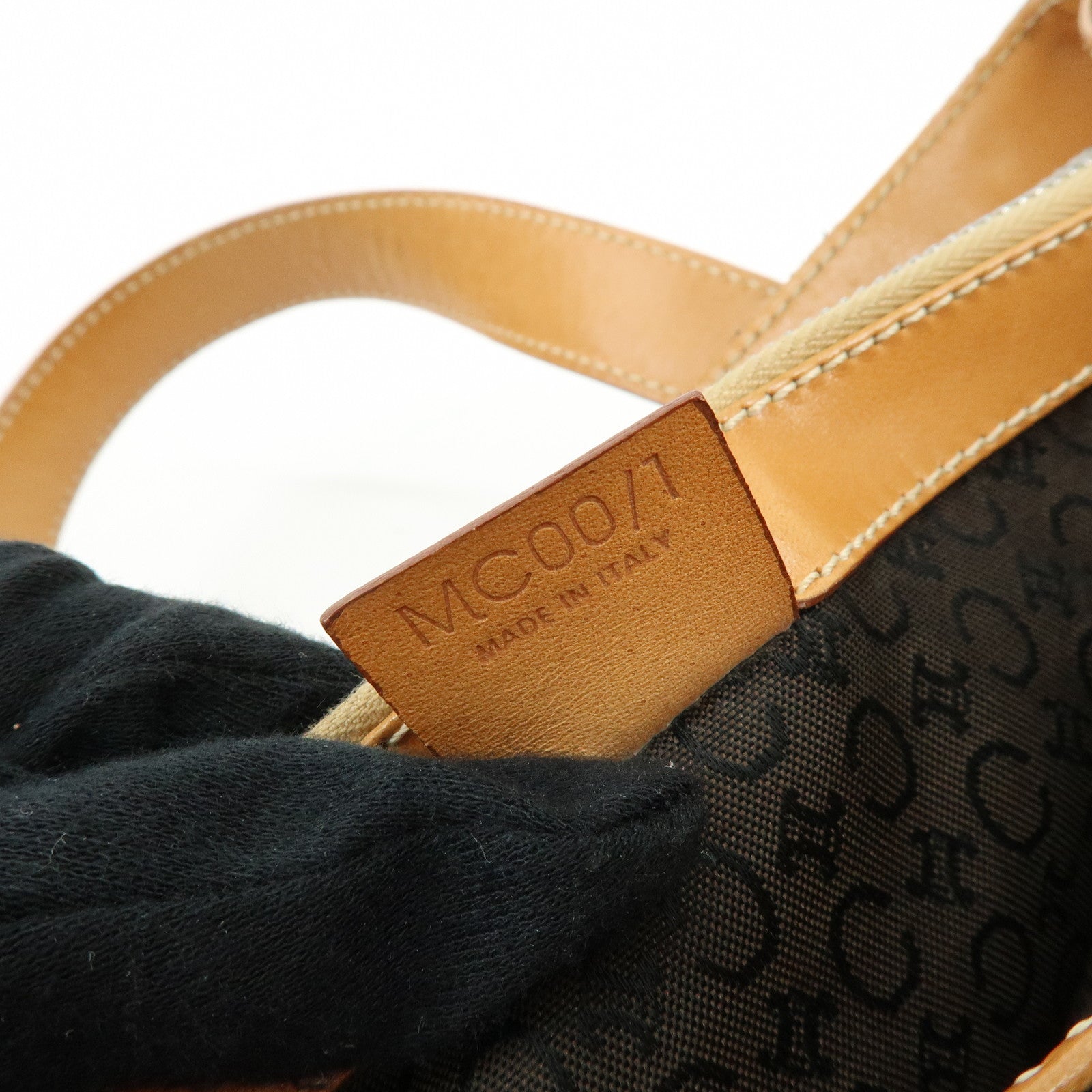 CELINE C Macadam Suede Leather Hand Bag Tote Bag Dark Brown
