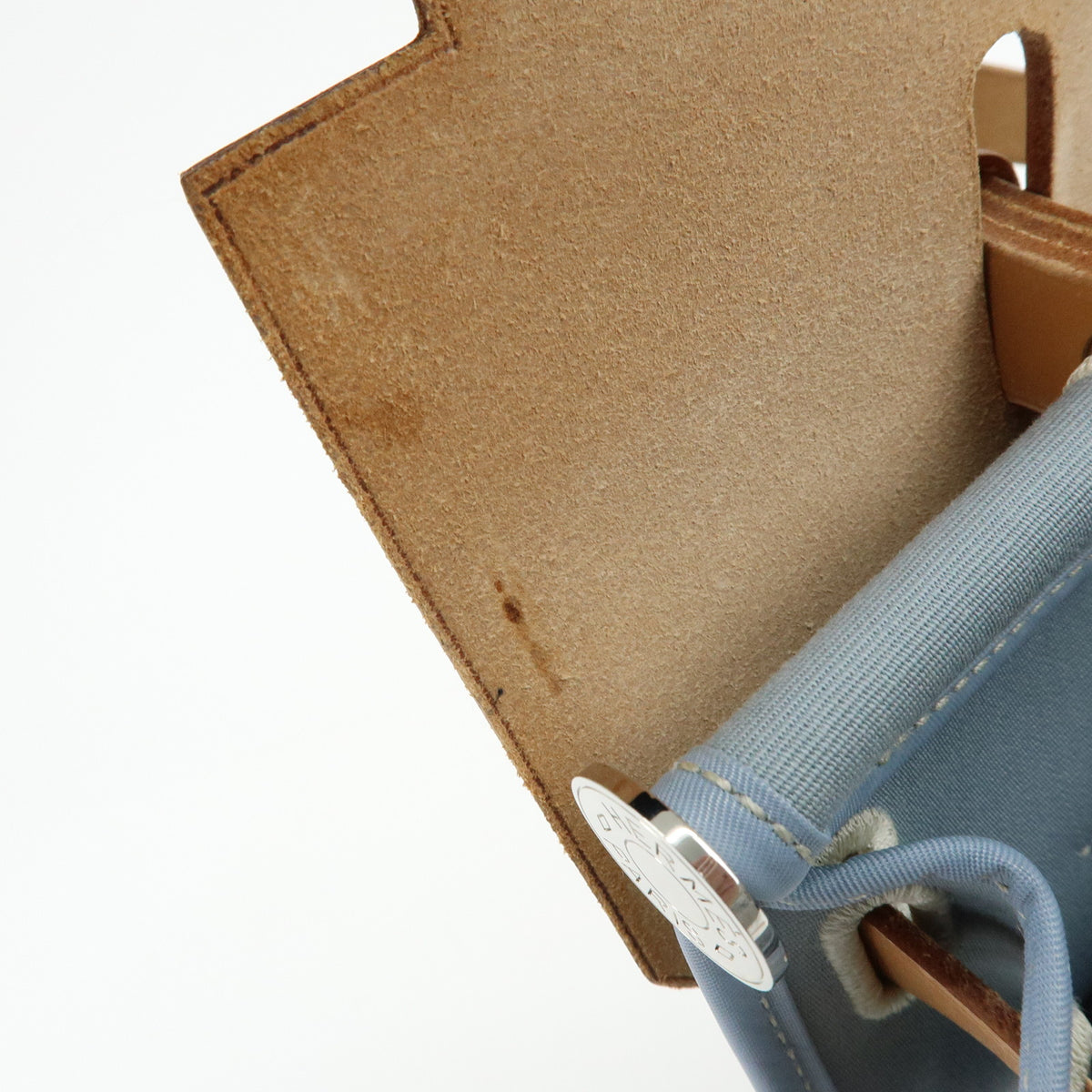HERMES Herline Herbag Zip PM Toile Officier Vache Hunter 2Way Bag Blue