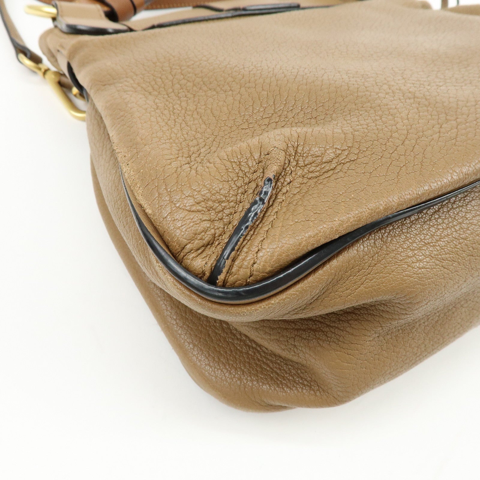 Chloe Lexa Leather 2Way Bag Shoulder Bag Hand Bag Brown