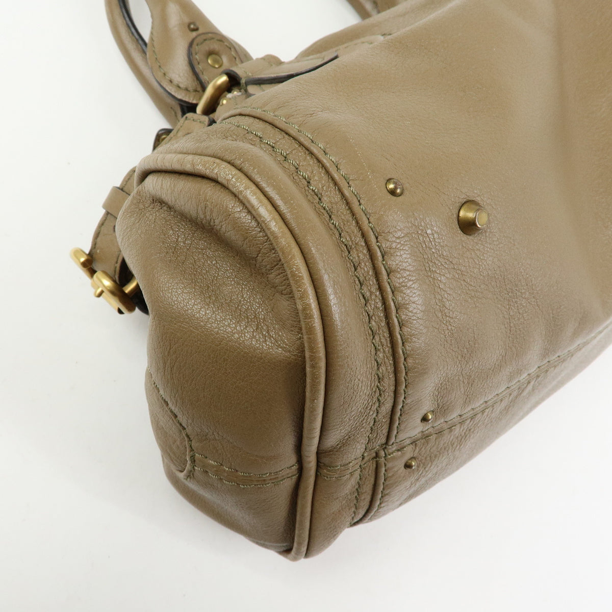 Chloe Paddington Leather Hand Bag Boston Bag Brown