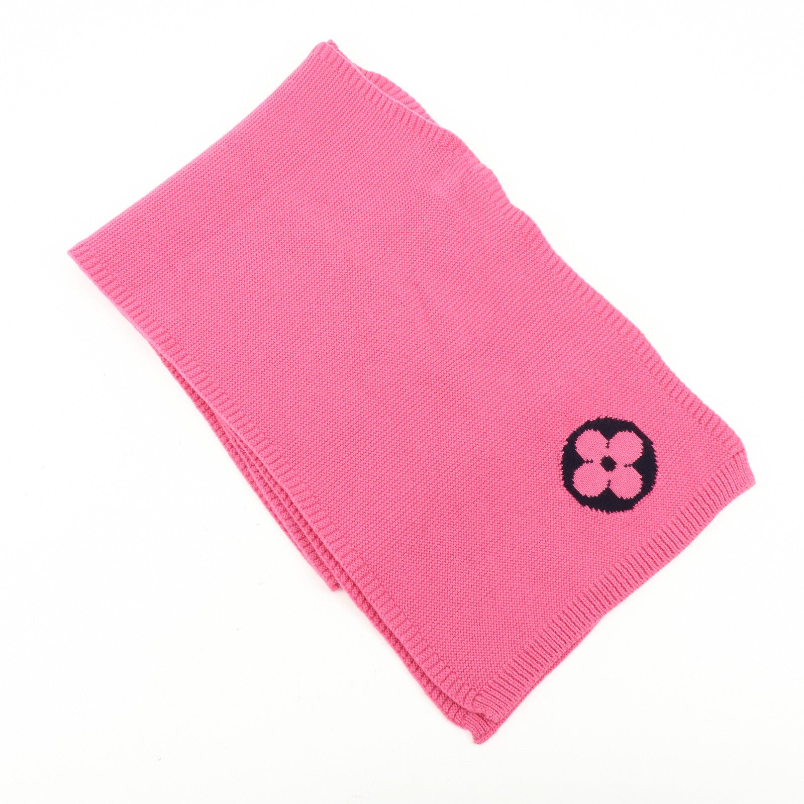 Louis Vuitton Echarpe LV Collage Wool 100% Scarf Stole Pink M71136