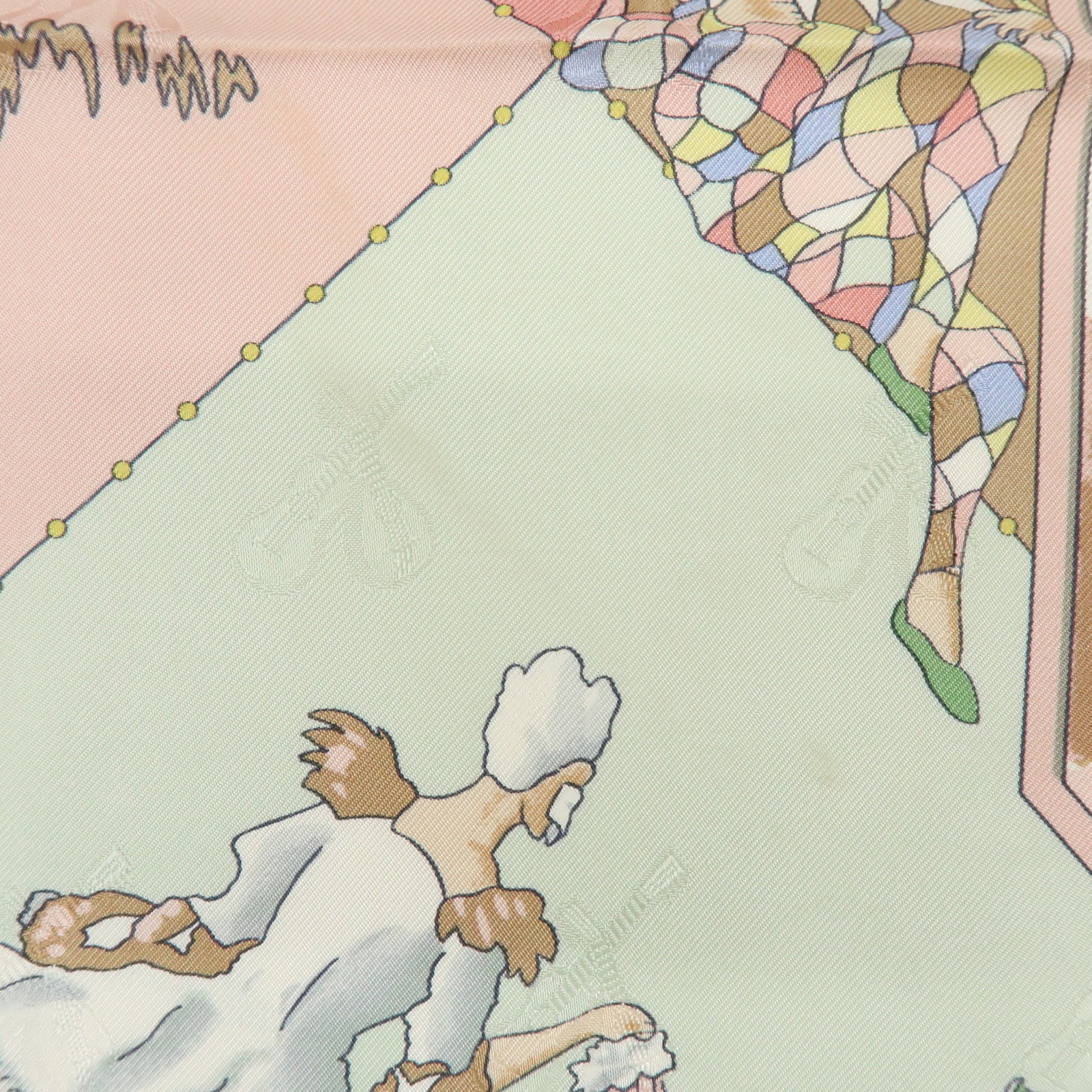 HERMES Carre 90 Silk 100% Scarf LE CARNAVAL DE VENISE Beige Pink
