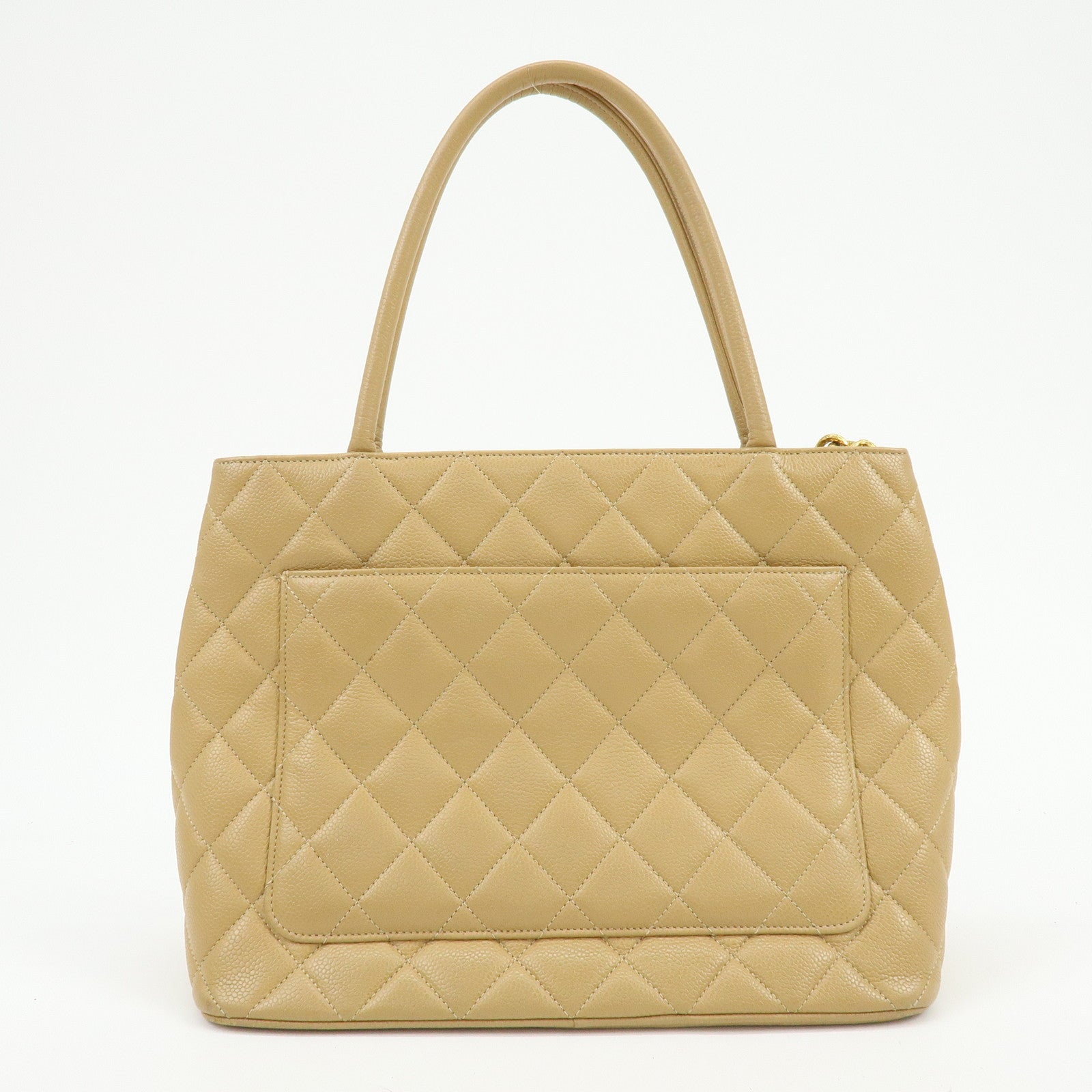 CHANEL Medallion Matelasse COCO Mark Tote Bag Hand Bag Beige A01804