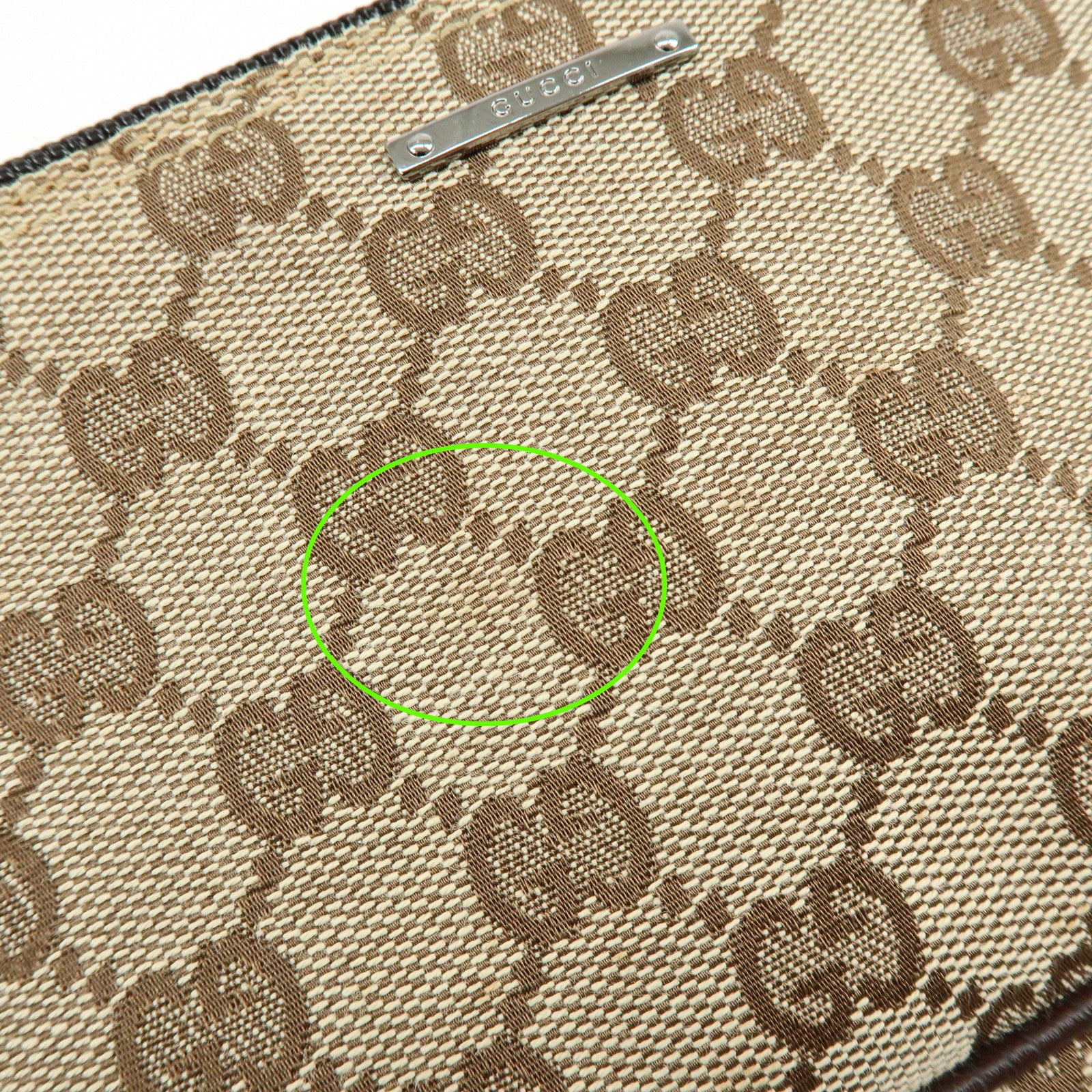 GUCCI Boat Bag GG Canvas Hand Bag Accessory Pouch Beige Brown 07198