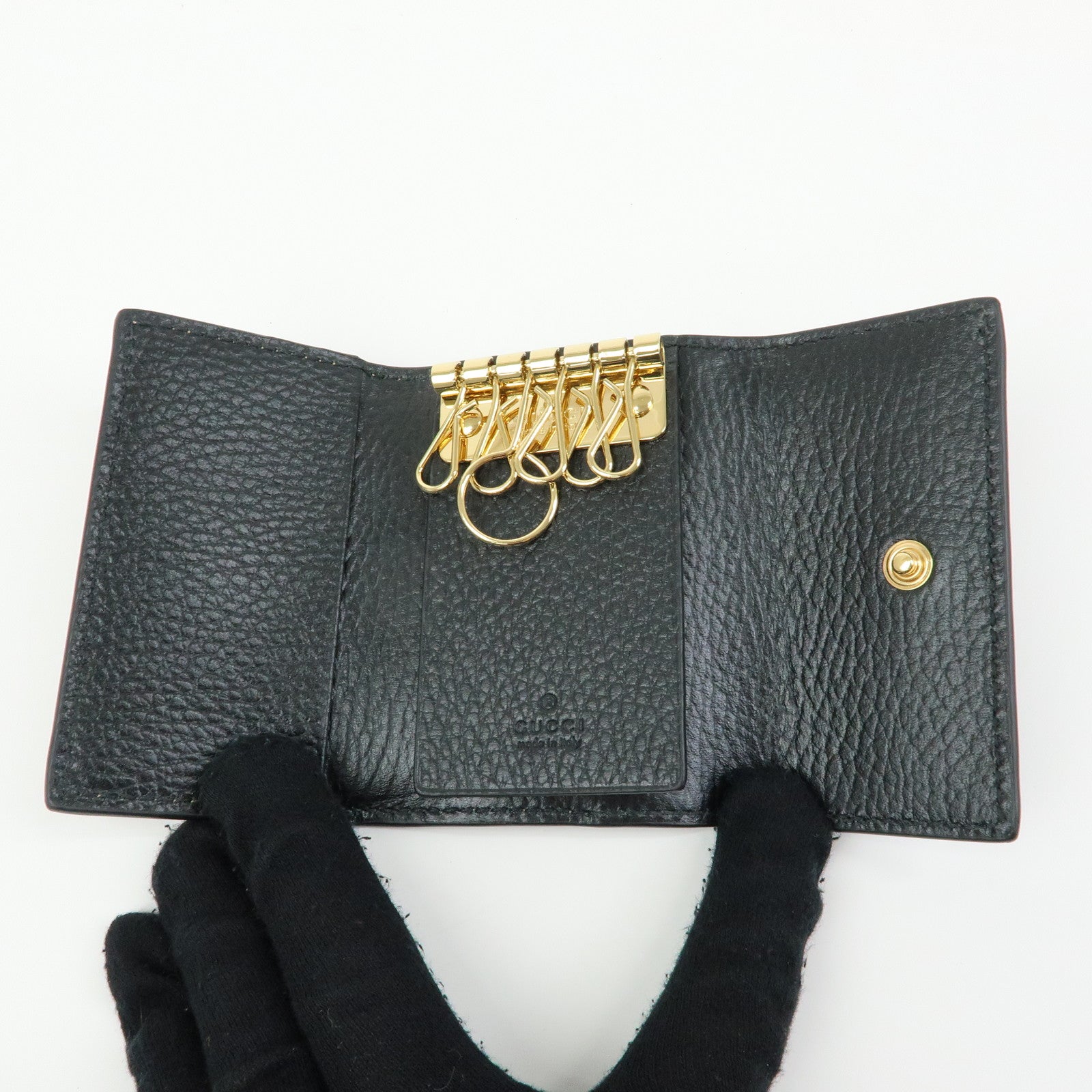 GUCCI GG Marmont Double G Leather 6 Ring Key Case Key Holder 456118