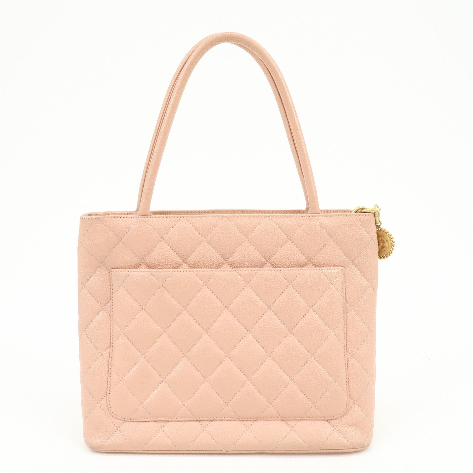 CHANEL Medallion Matelasse COCO Mark Caviar Skin Tote Bag A01804