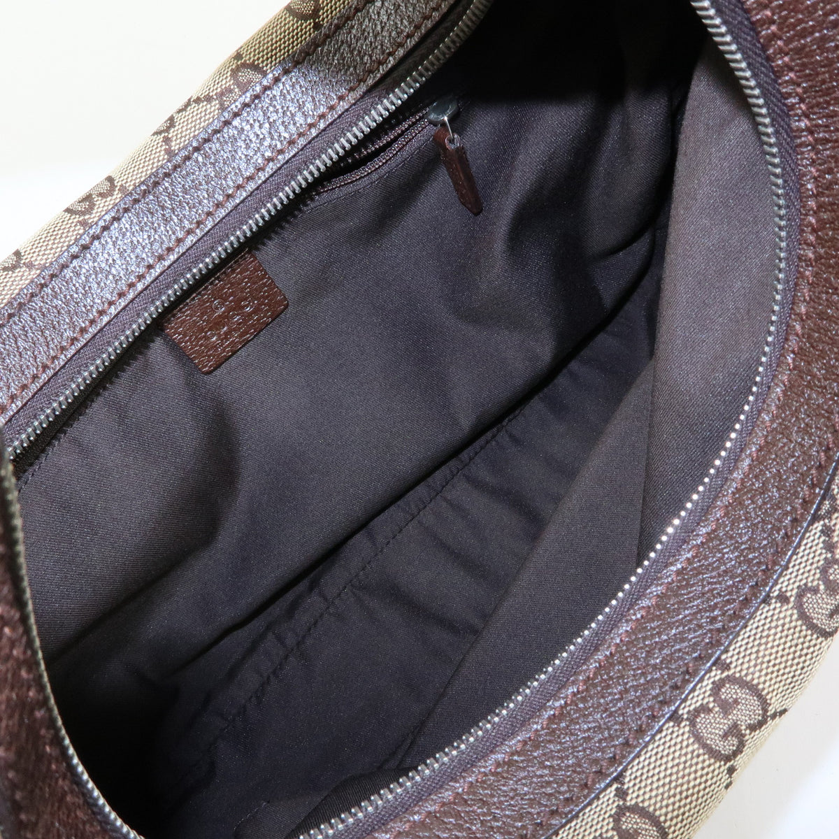 GUCCI Sherry GG Canvas Leather Shoulder Bag Beige Brown 145757