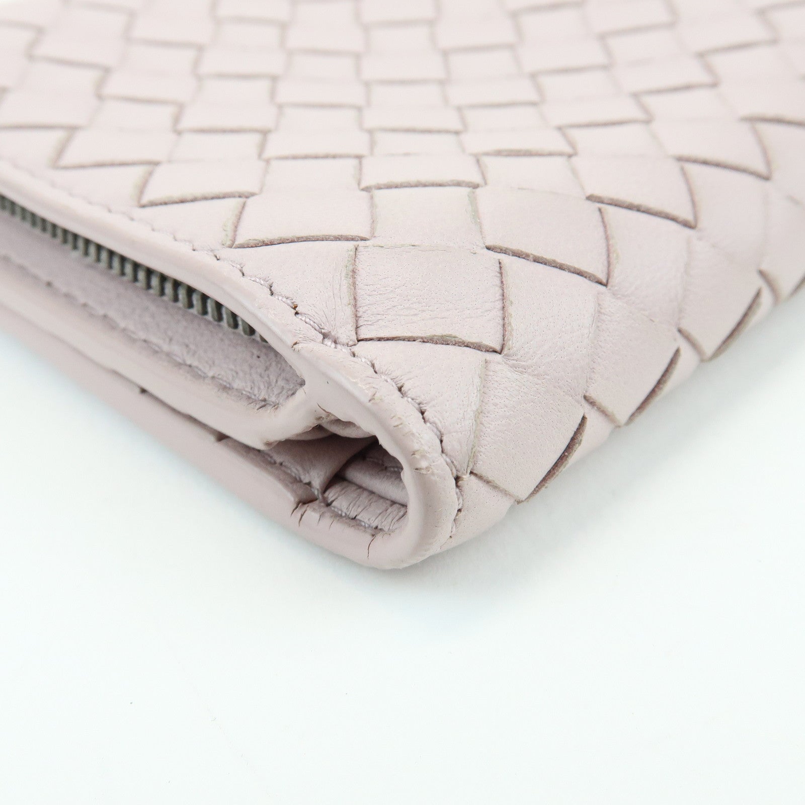 BOTTEGA VENETA Intrecciato Leather Bi-fold Comact Wallet Lavender