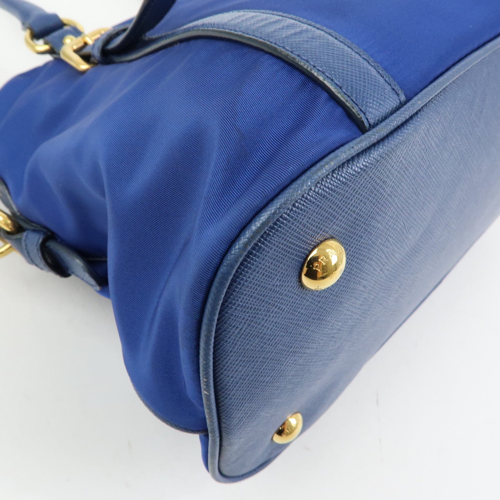 PRADA Tessuto Nylon Saffiano Leather 2Way Hand Shoulder Bag 1BB013