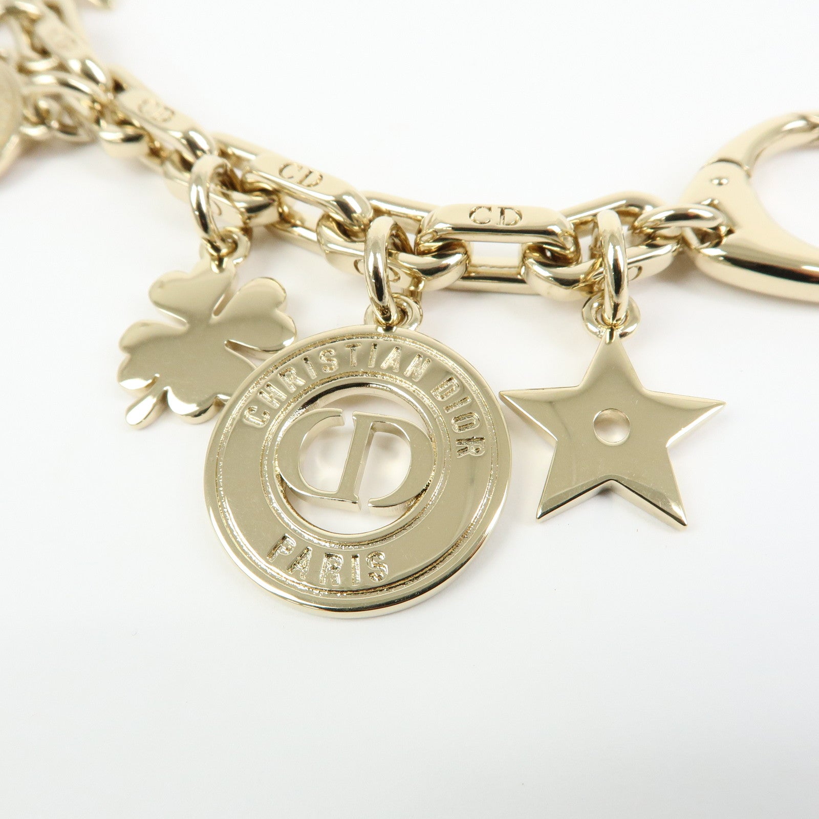 Christian Dior Logo S30 Montaigne Bee Star Metal Bag Charm Gold
