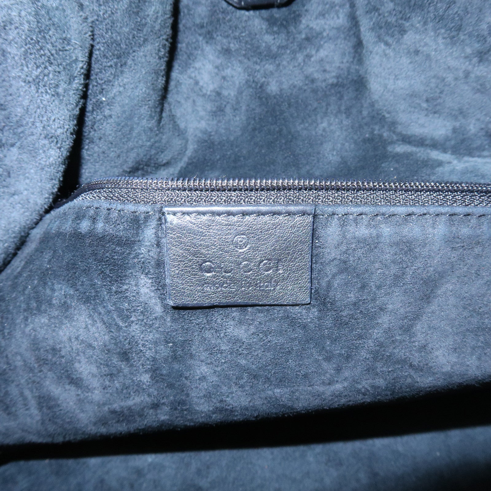 GUCCI Leather Ruched Bag Shoulder Bag Hand Bag Black 76553